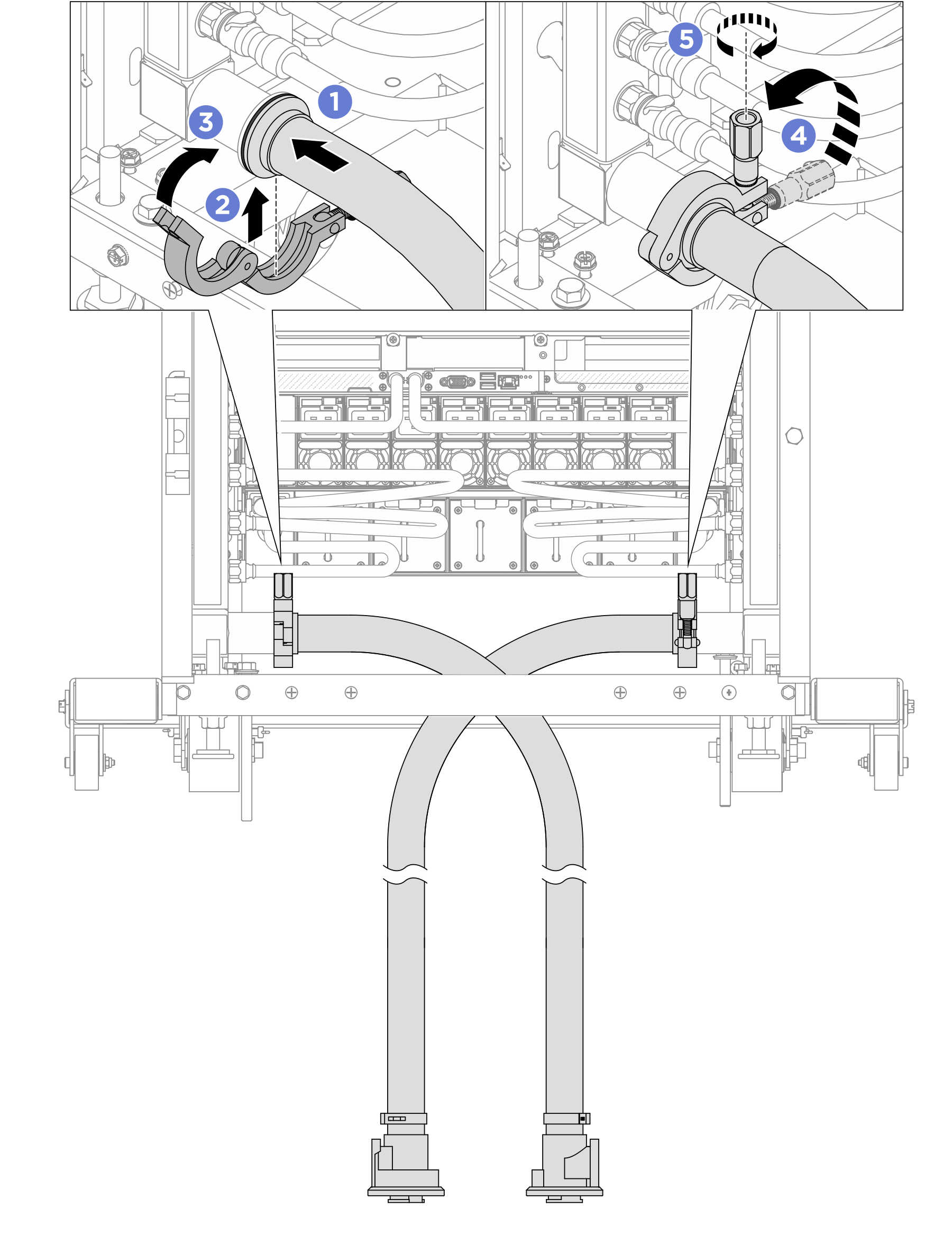 Hose assembly to top quick connect