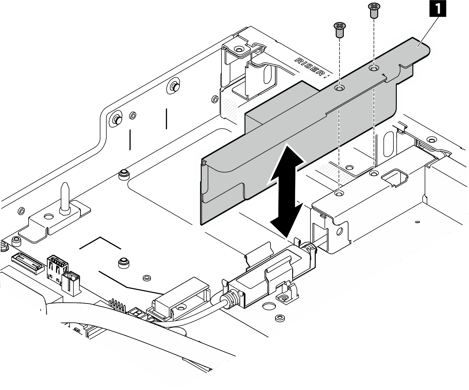 Installing DPU air baffle and bracket assembly