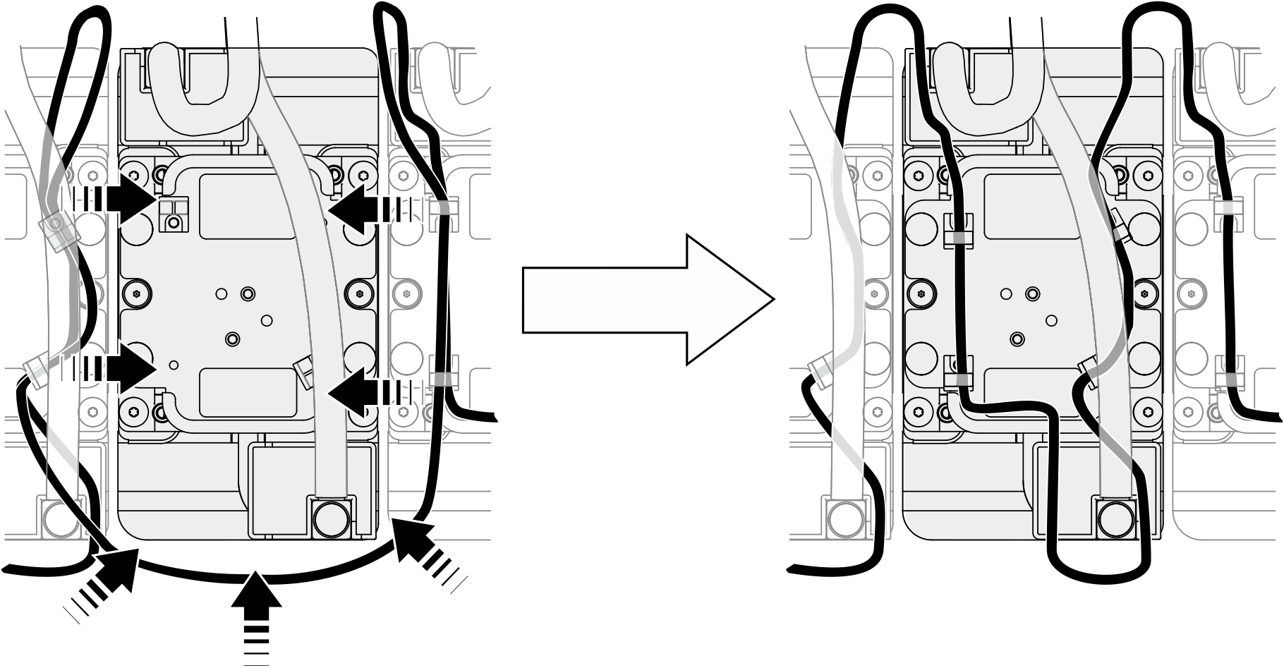 Installing the leakage sensor module cable