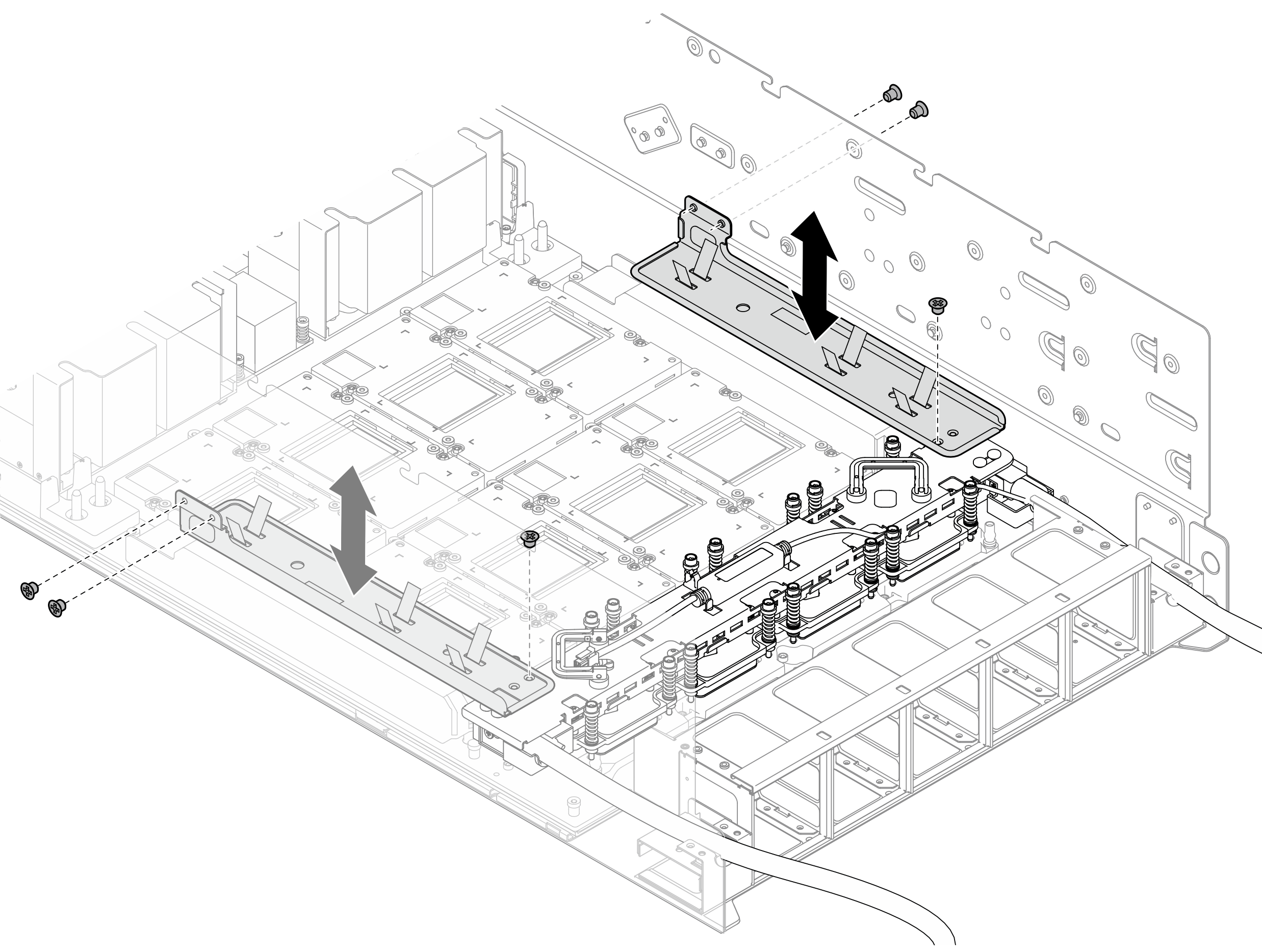 Installing the hose guides