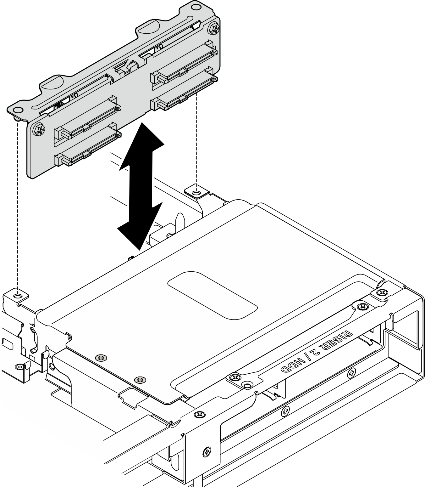 Rear 2.5-inch drive backplane bracket installation