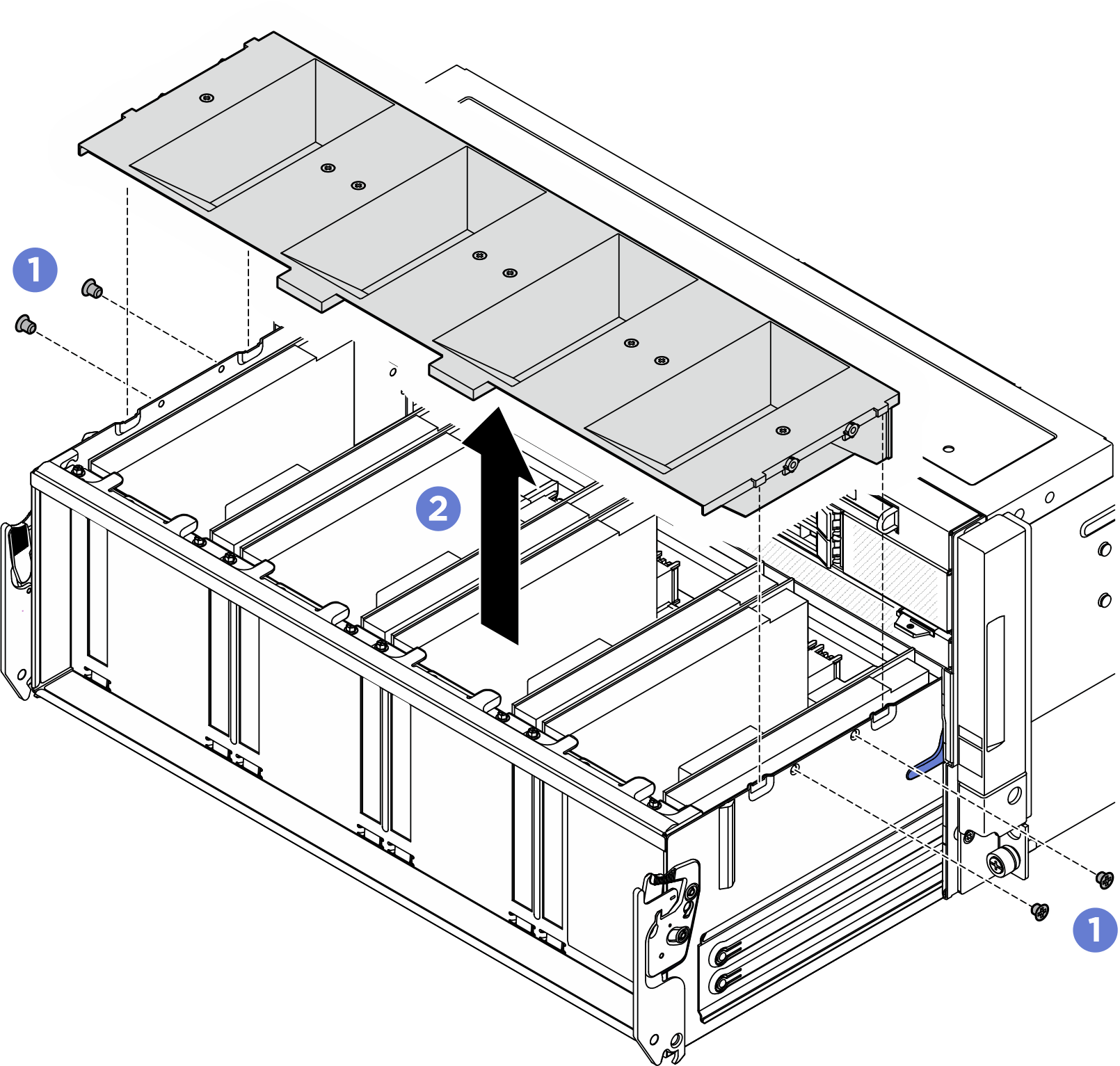 Removing air baffle