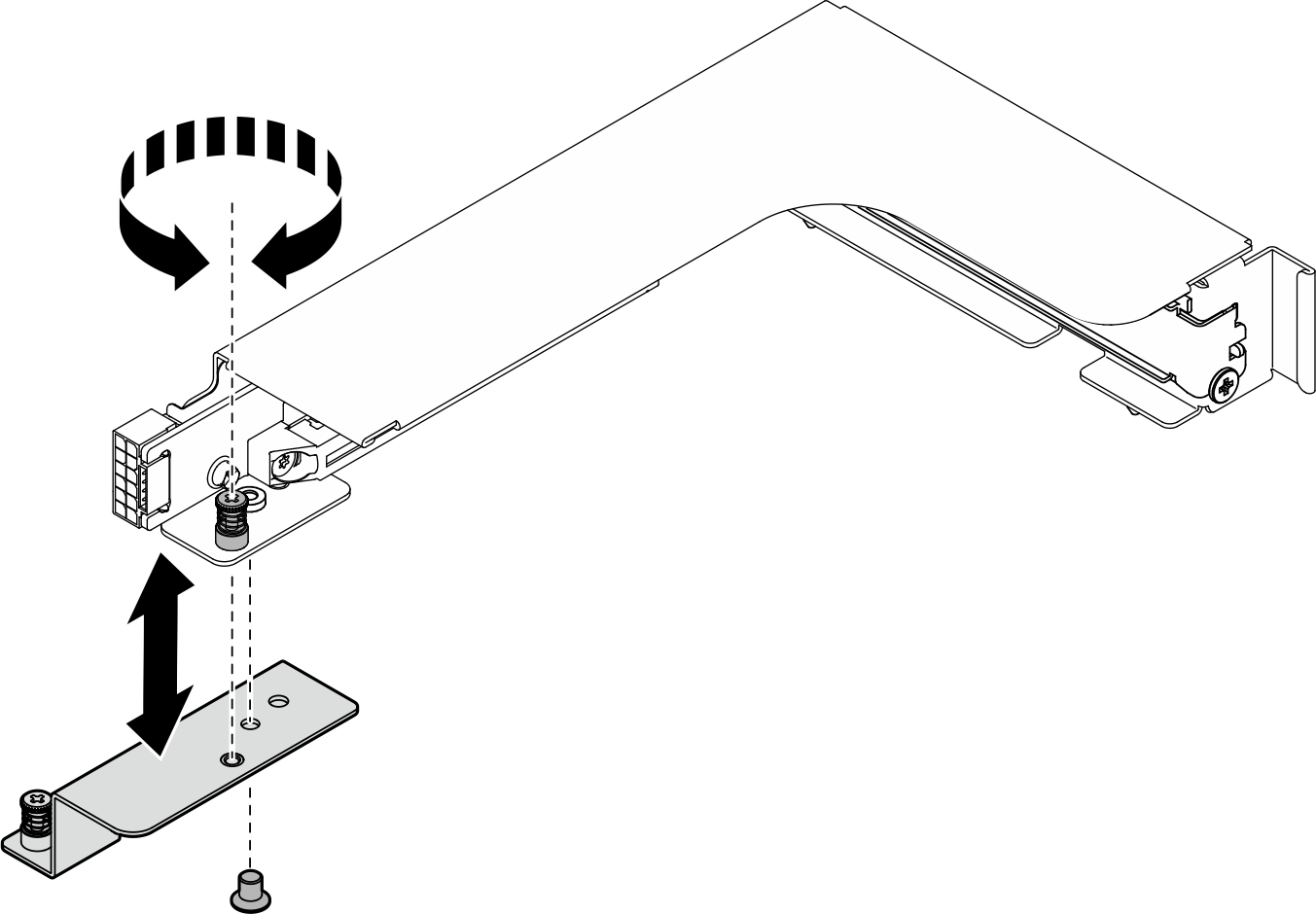 Separating x8 PCIe riser cage and adapter bracket