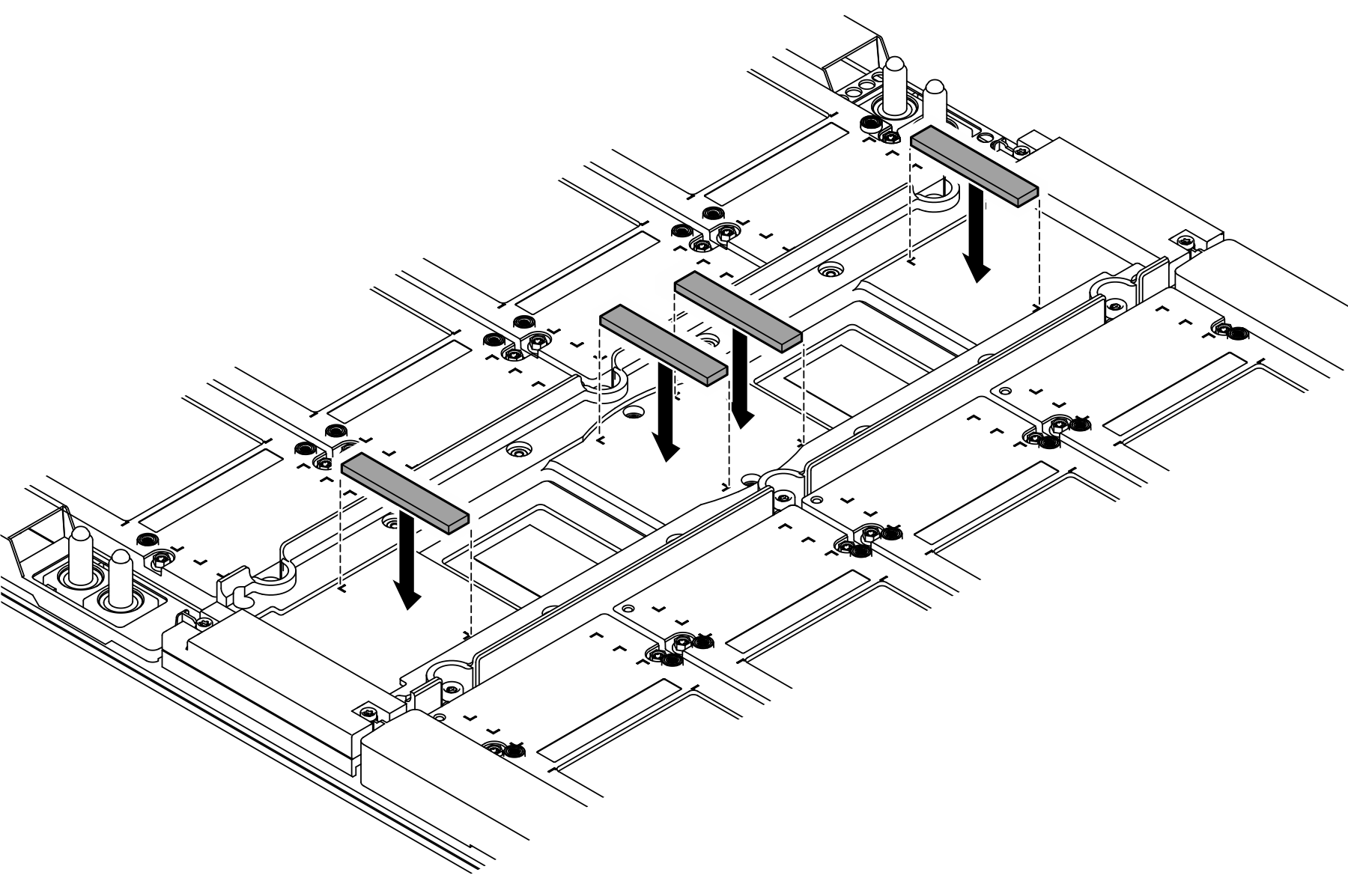 Putty pads application on NVSwitch