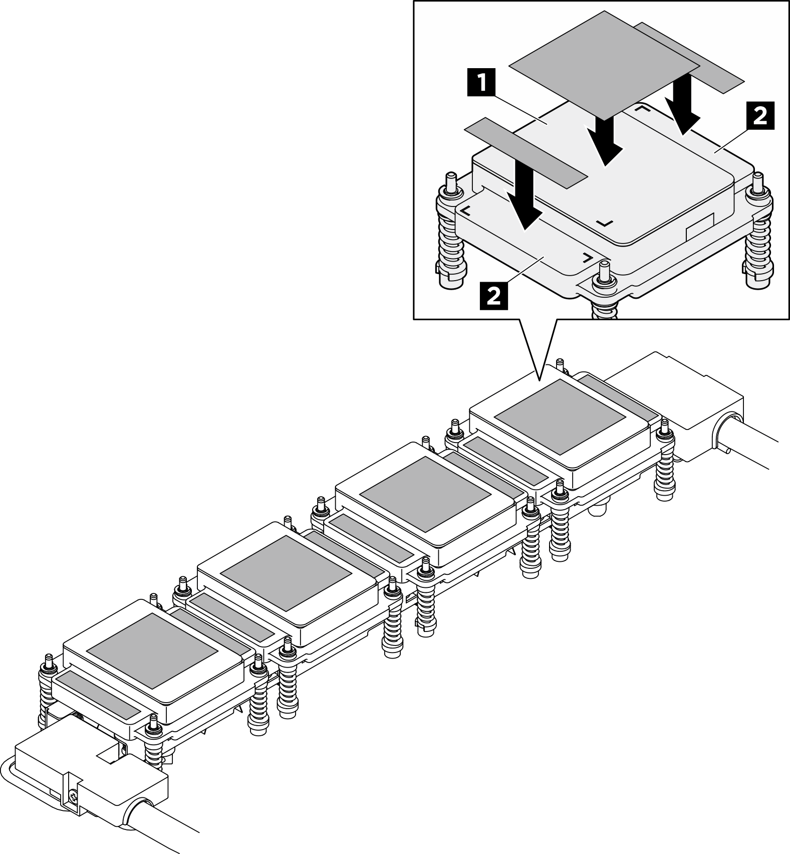 PCM and putty pads application