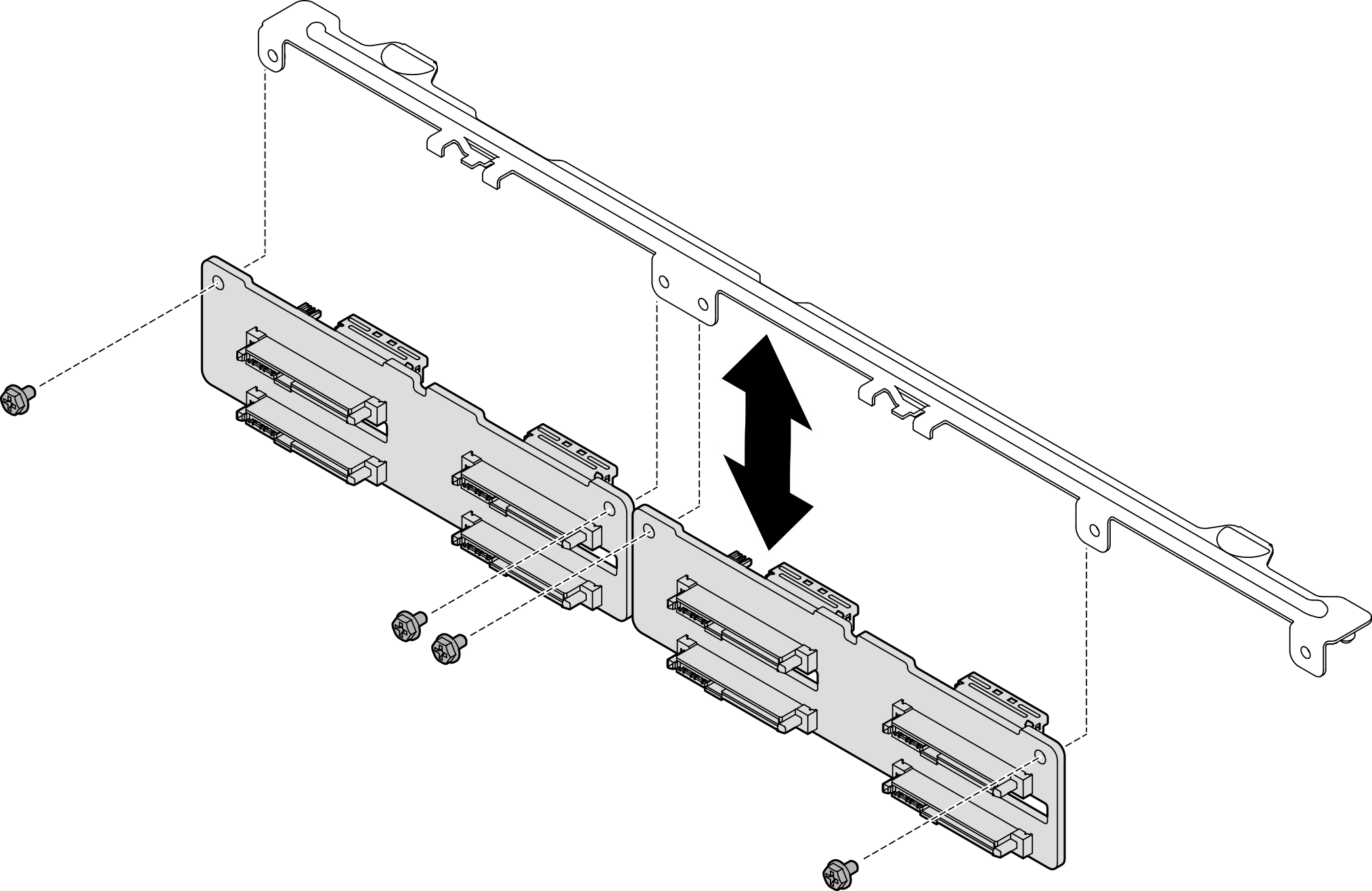 Front 2.5-inch drive backplane installation