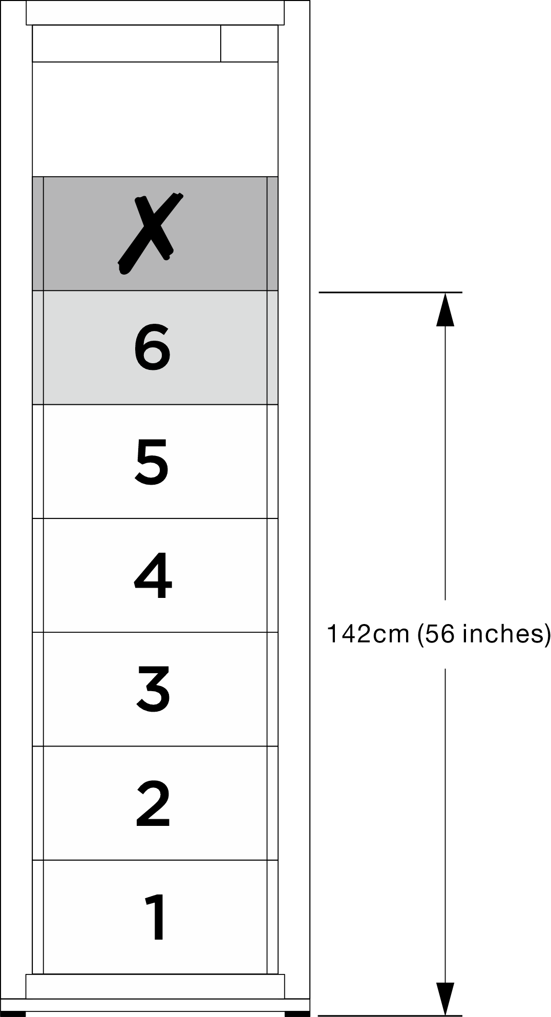 Recommended maximum installation height