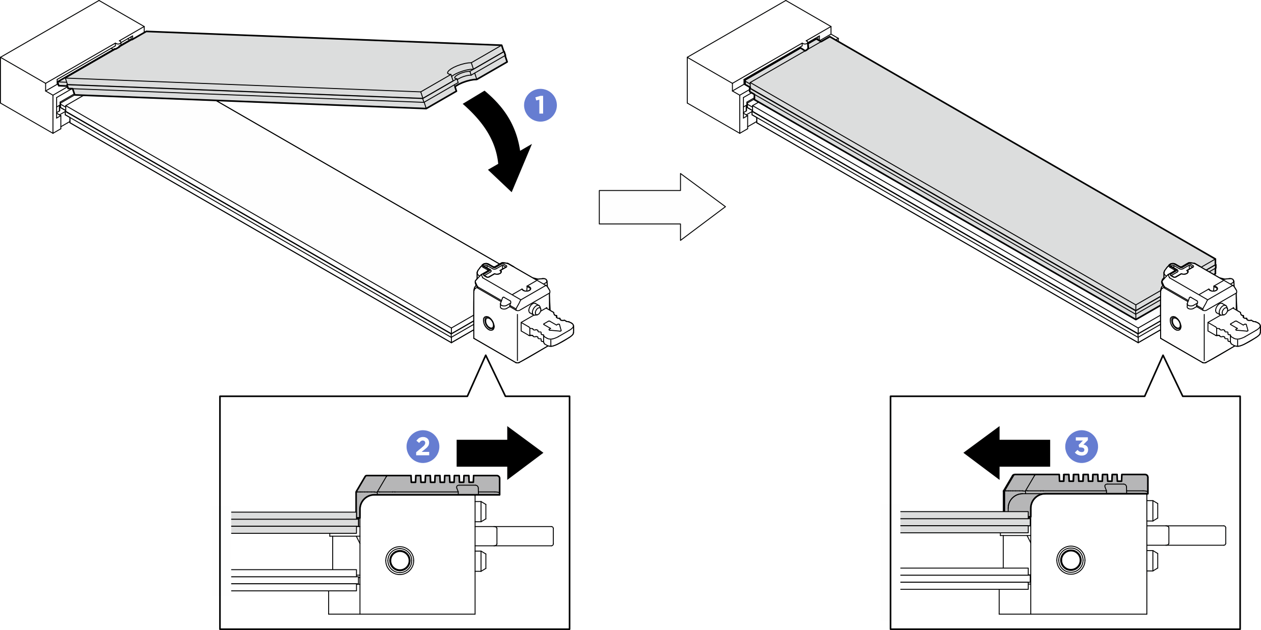 Installing upper M.2 drive