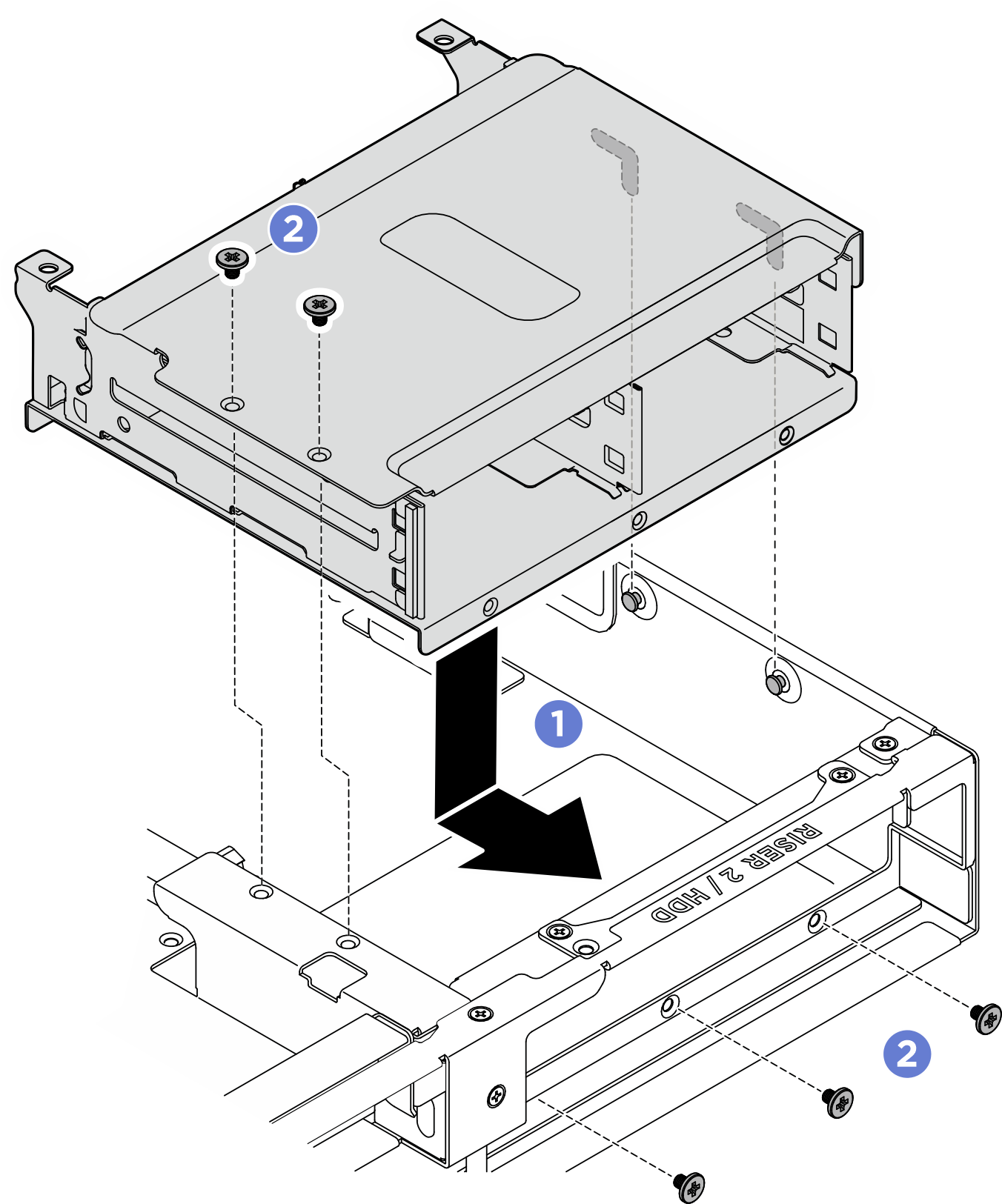 Installing the rear drive cage