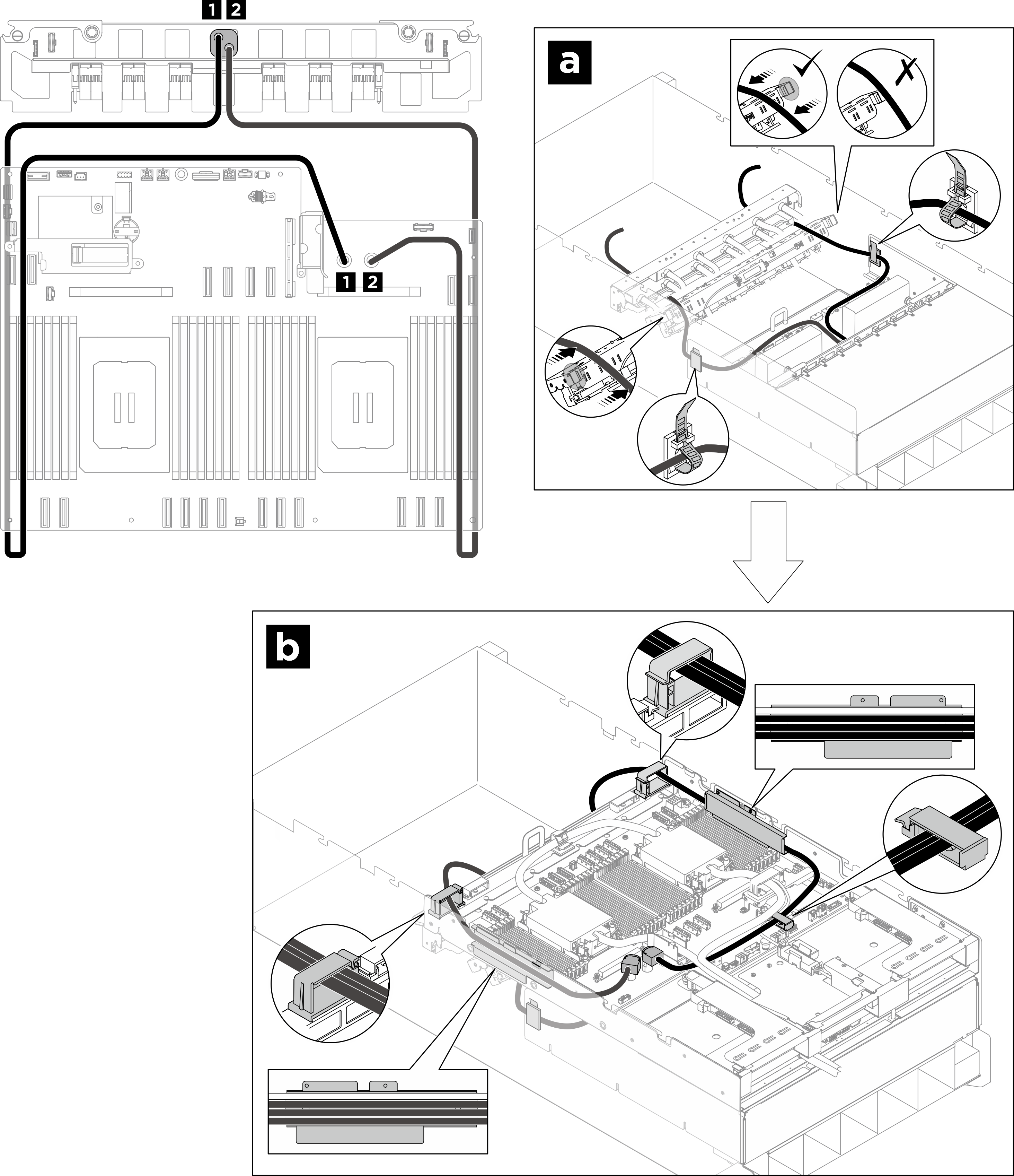 PSU interposer to system board cable routing