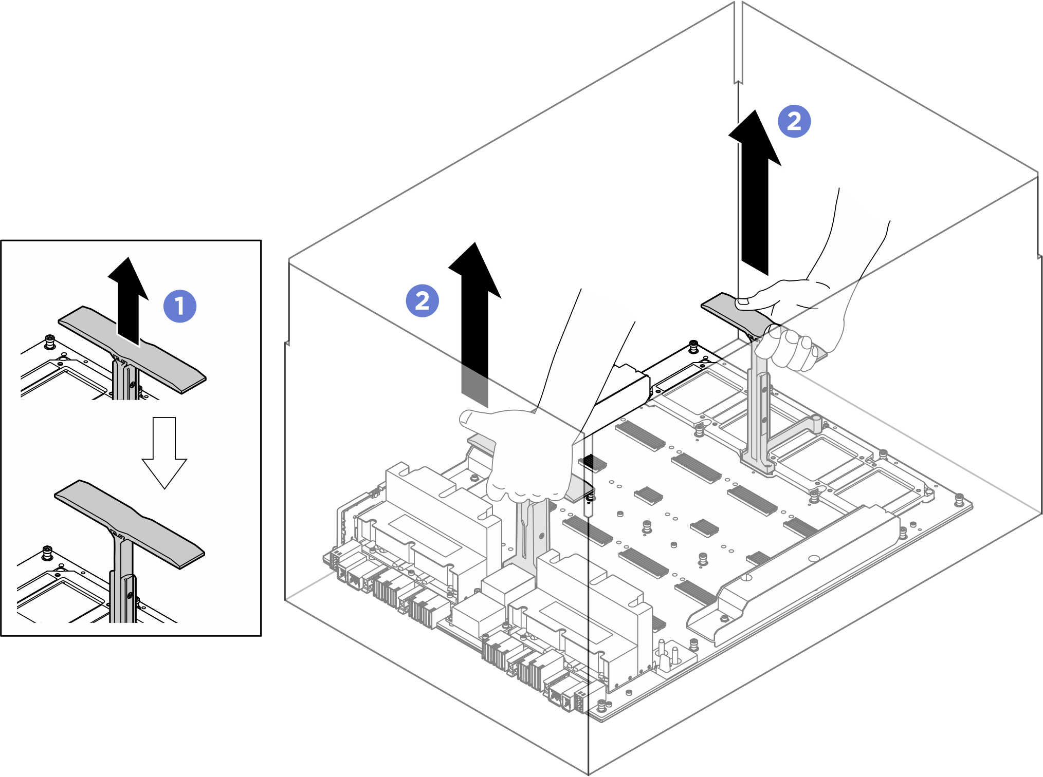 Removing the GPU baseboard from the package box