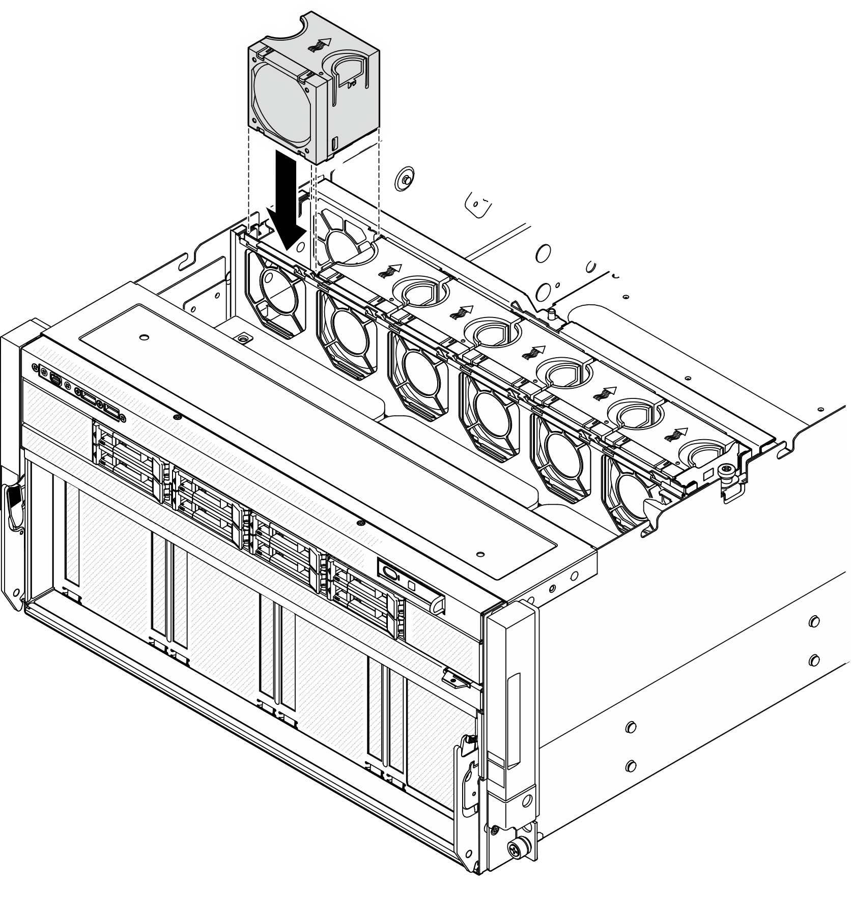 Front fan installation