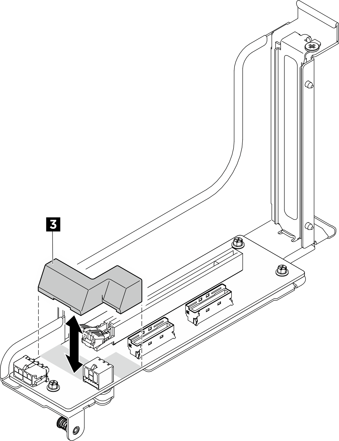 Installing DPU air baffle to the PCIe riser card