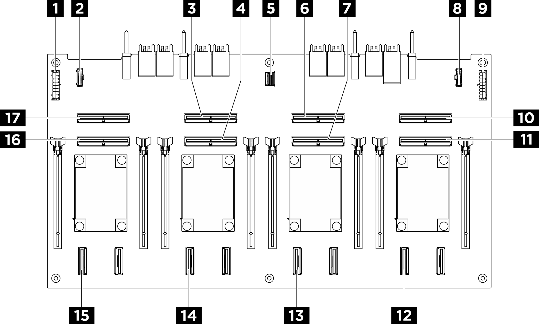 PCIe switch board connectors