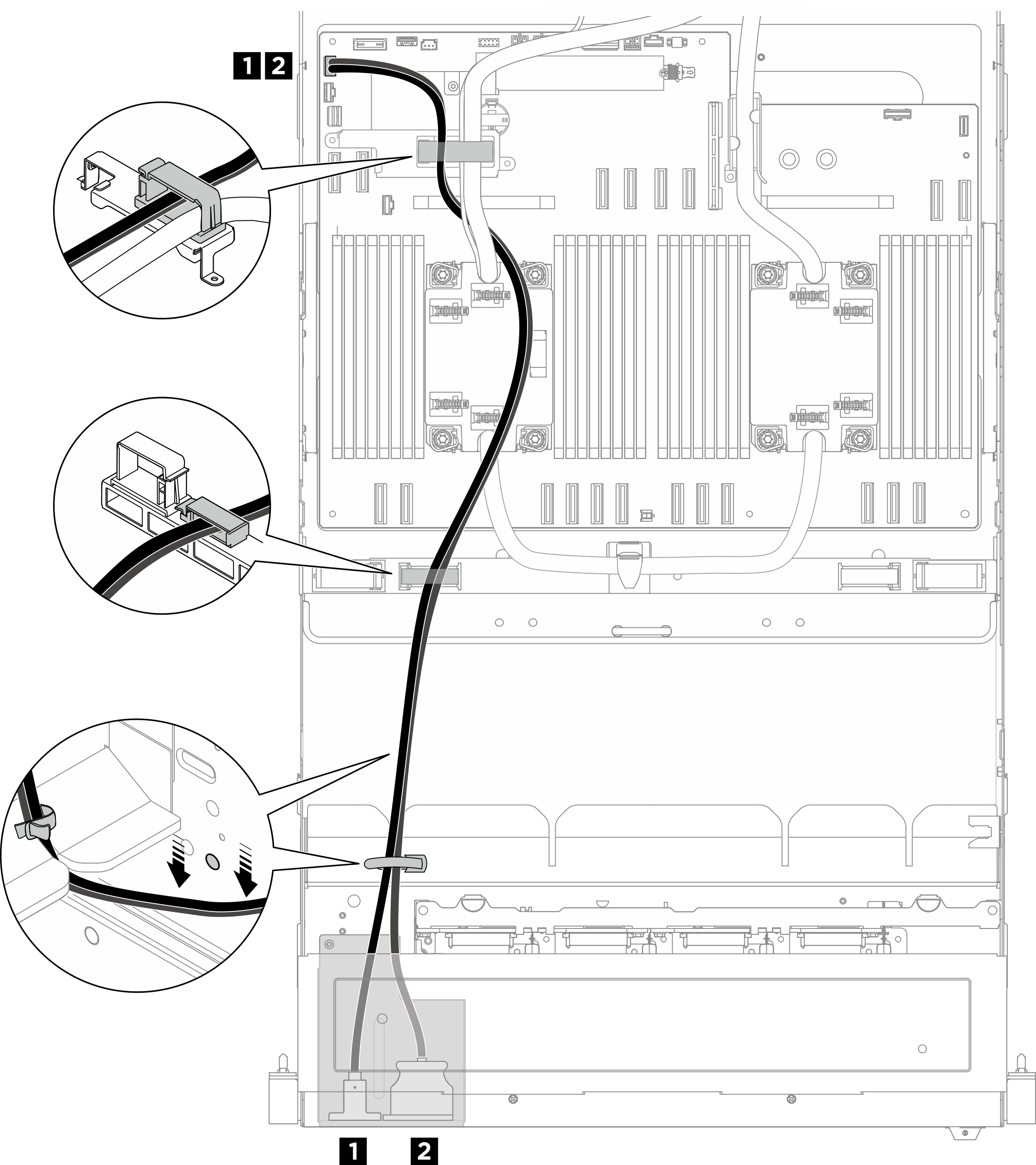 Front I/O module cable routing