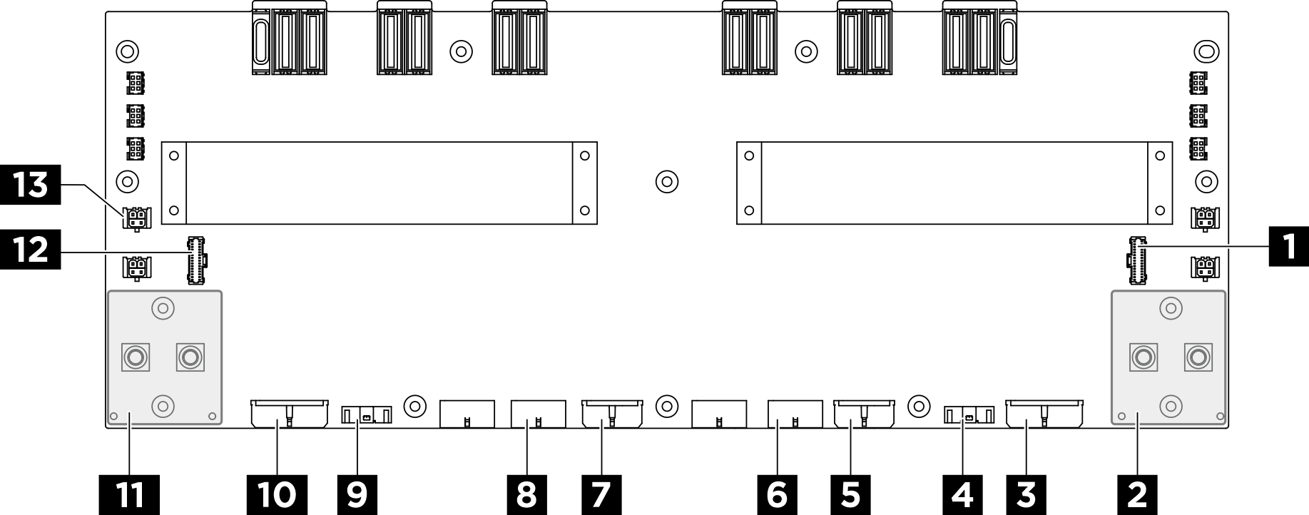 Power distribution board connectors
