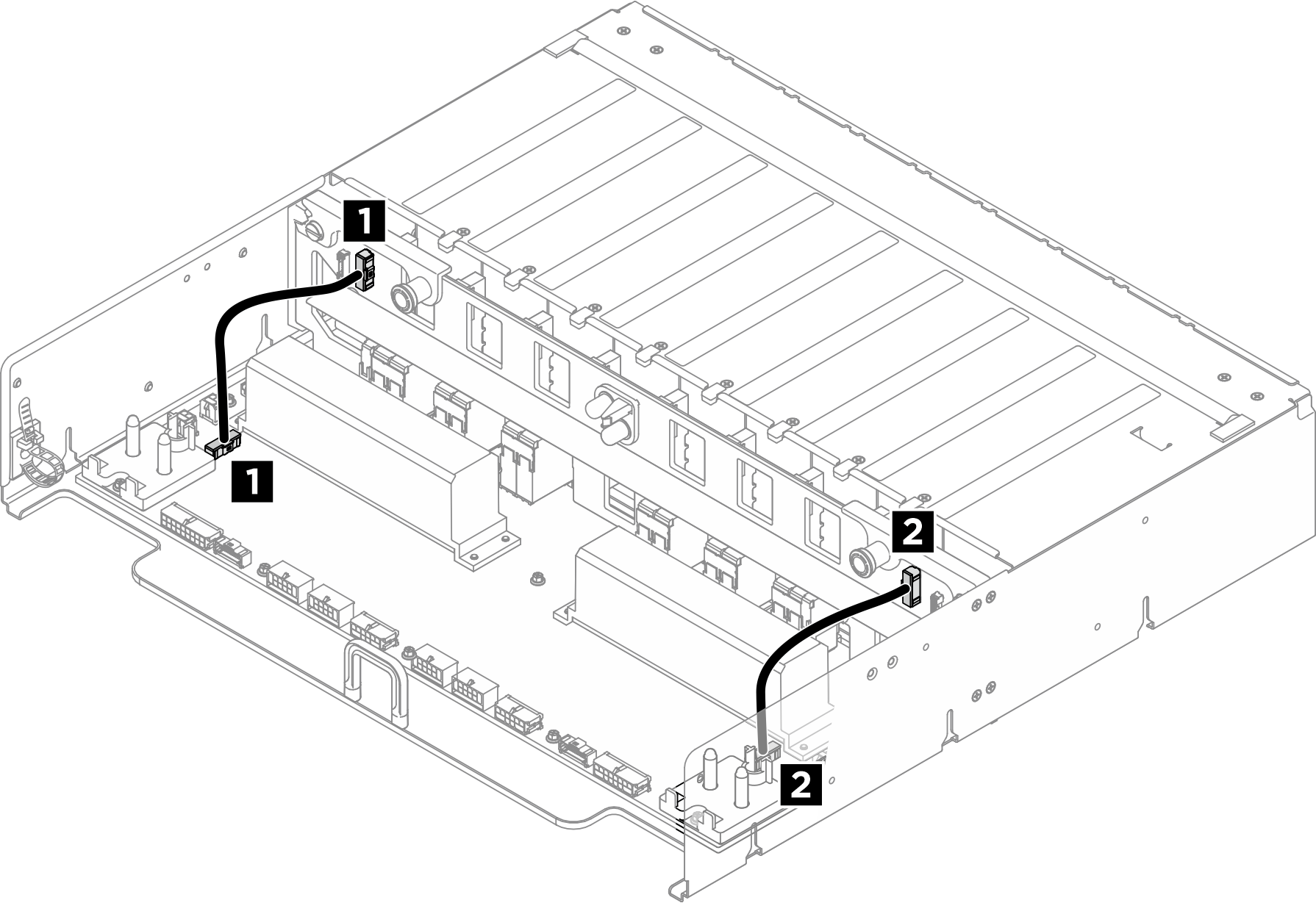 PSU interposer to power distribution board cable routing