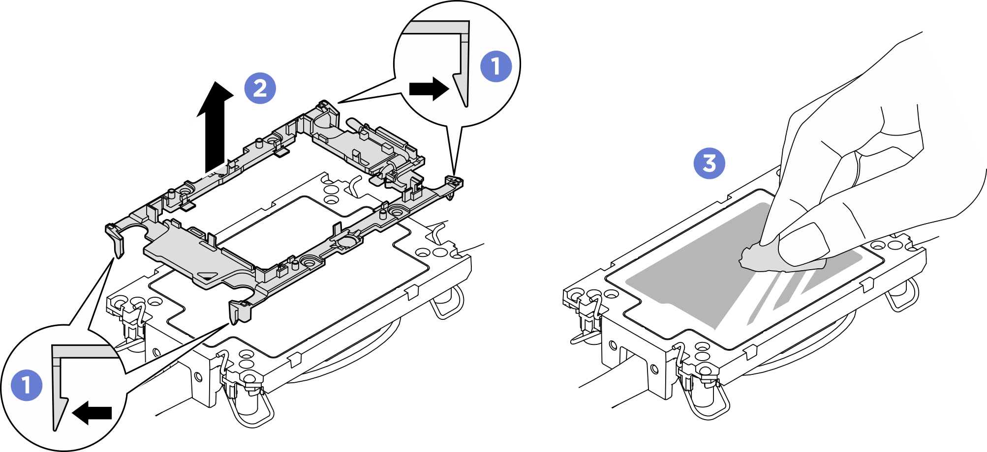 Separating a processor carrier from the cold plate