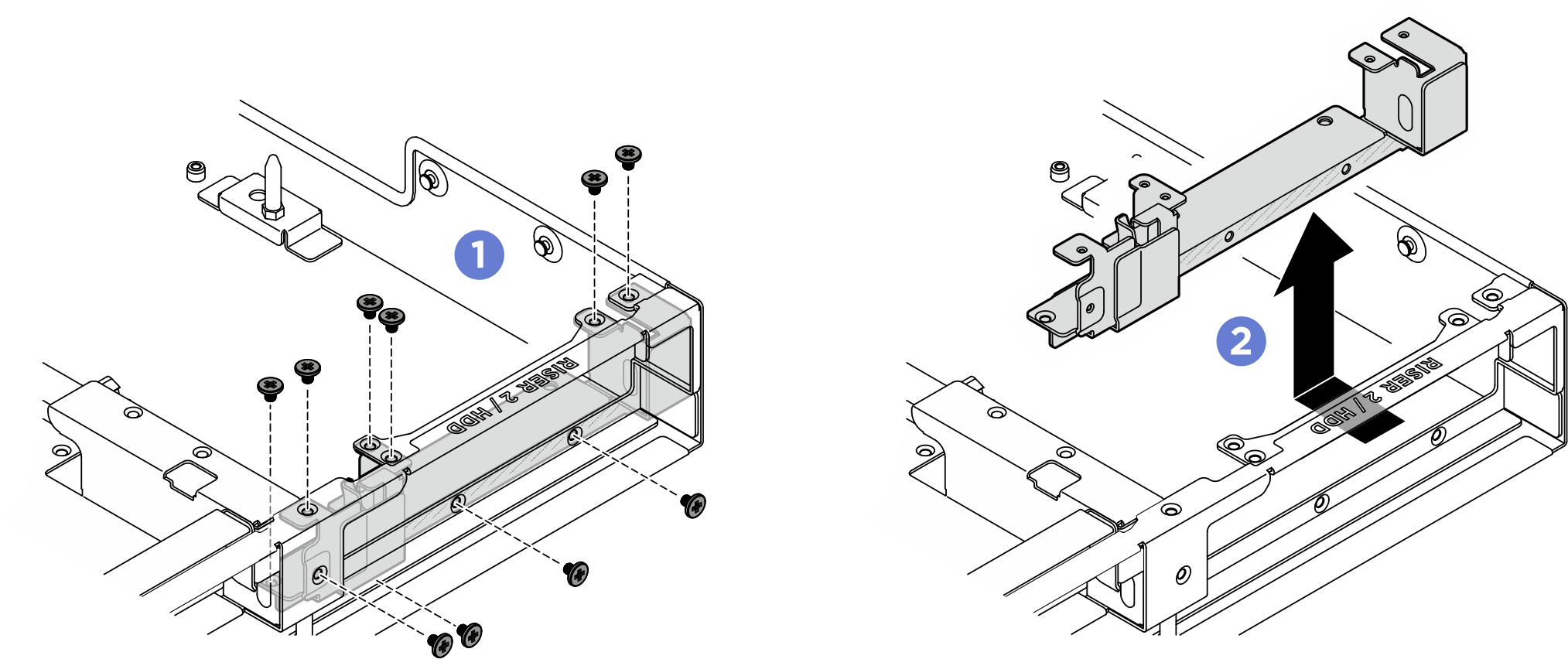 Removing rear riser support bracket