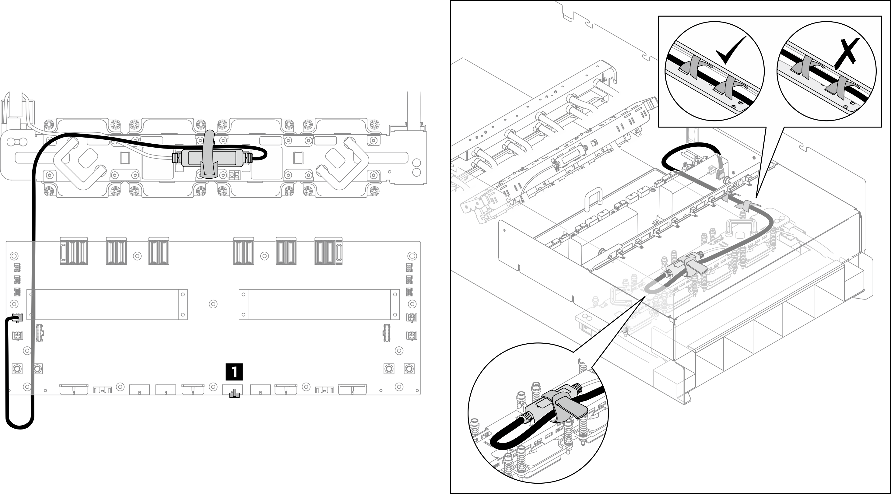 NVSwitch leakage sensor module cable routing for type 2 PDB