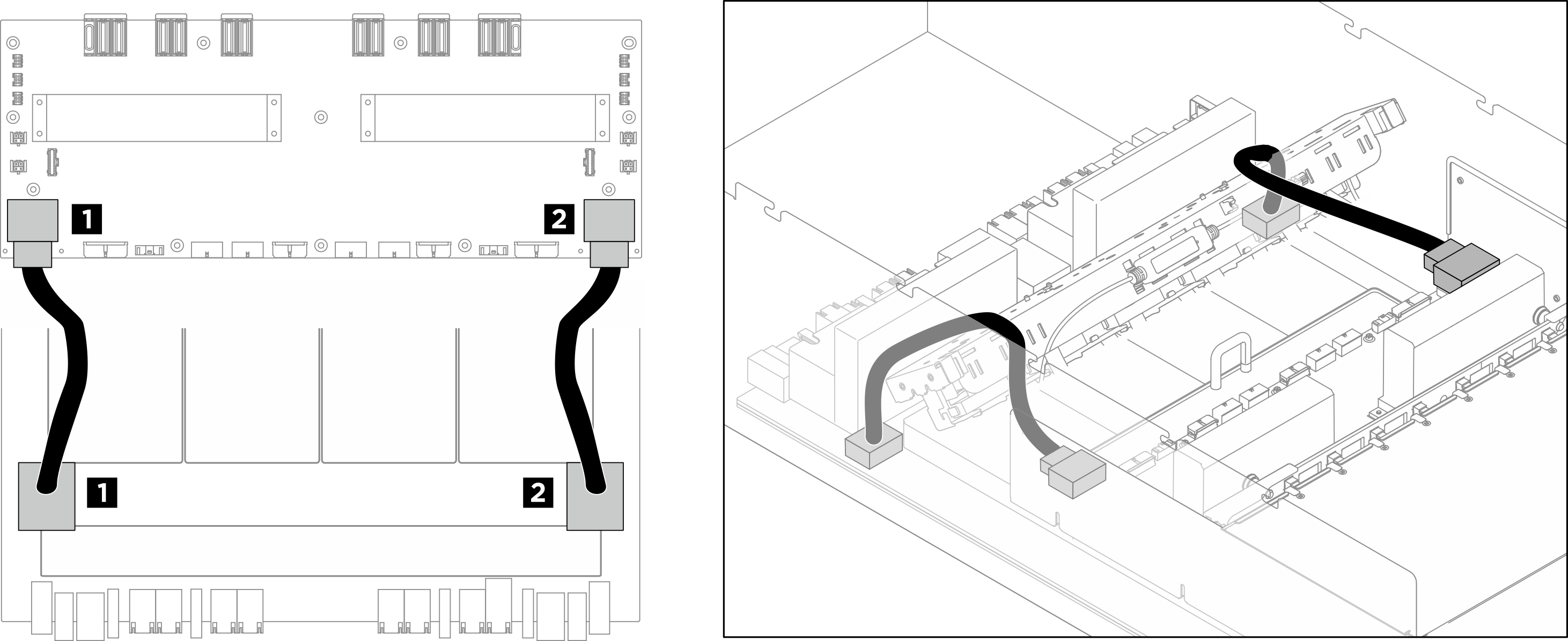 H100/H200 GPU baseboard cable routing