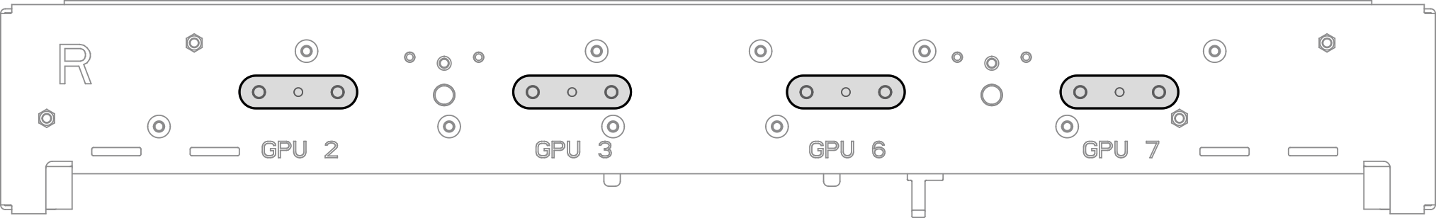 Service bracket and GPU cold plate assembly installation location