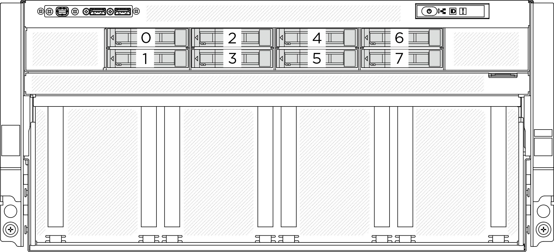 Front 2.5-inch drive bay numbering