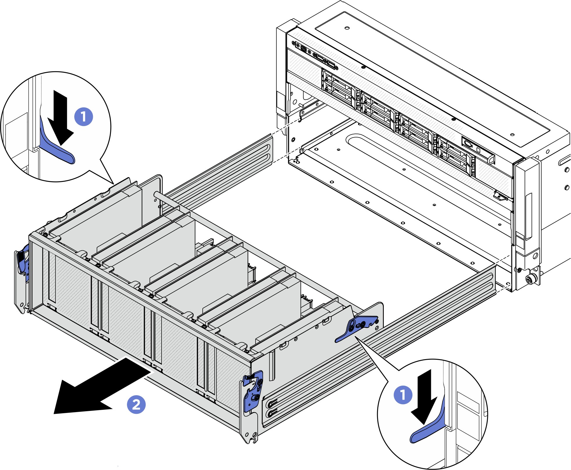 PCIe switch shuttle removal