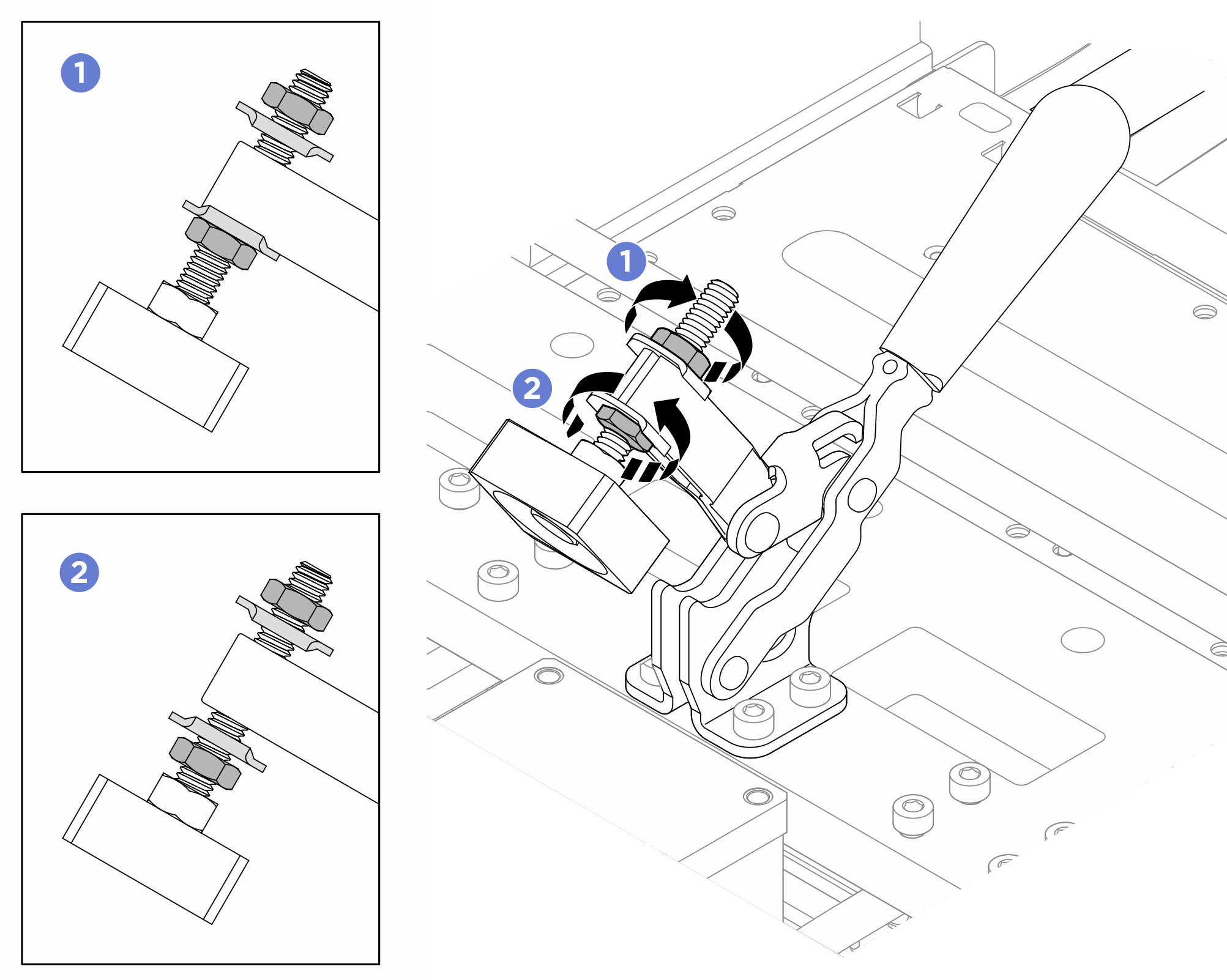 Loosening the screws on the clamp head