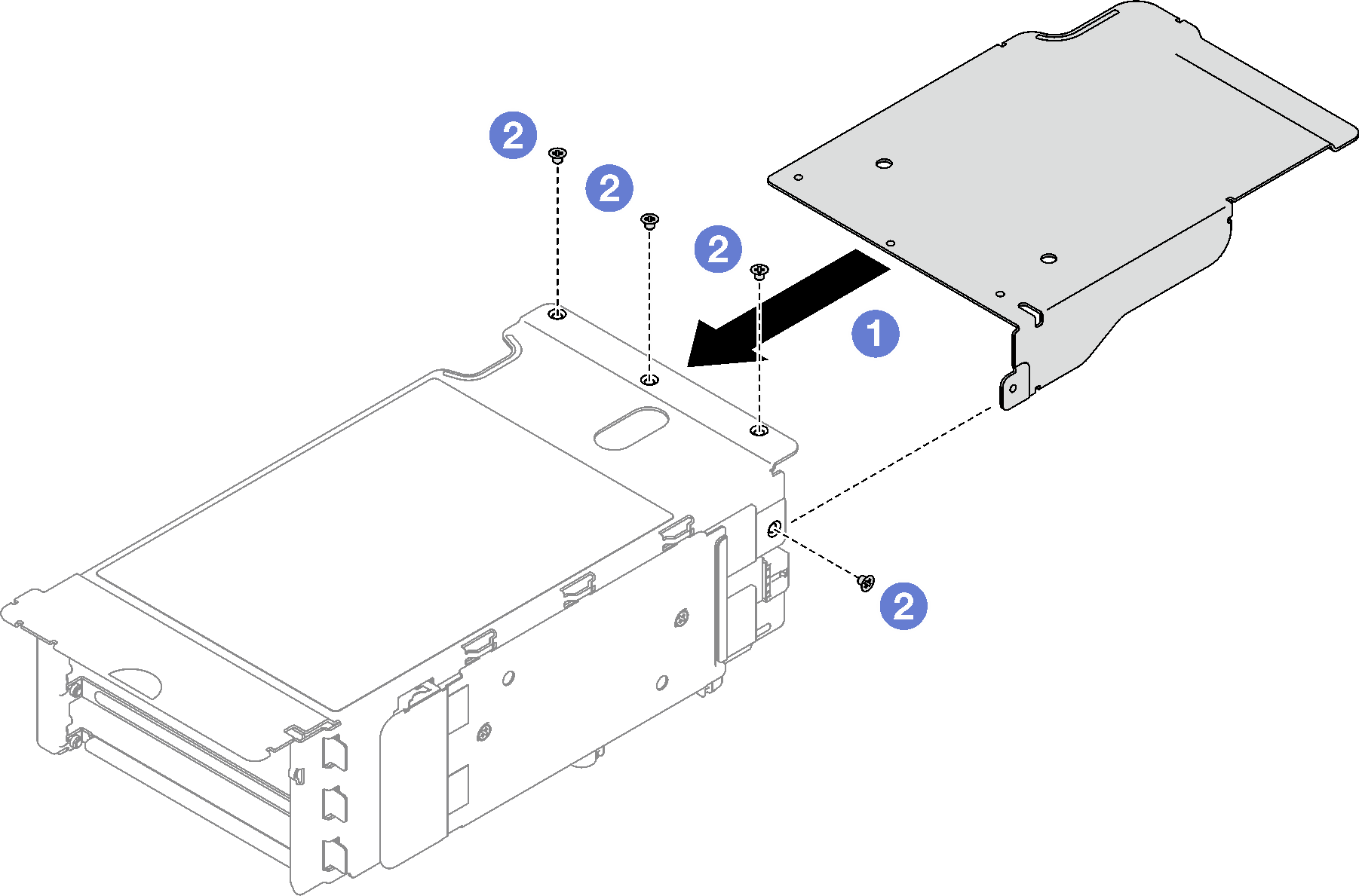 PCIe riser extender installation