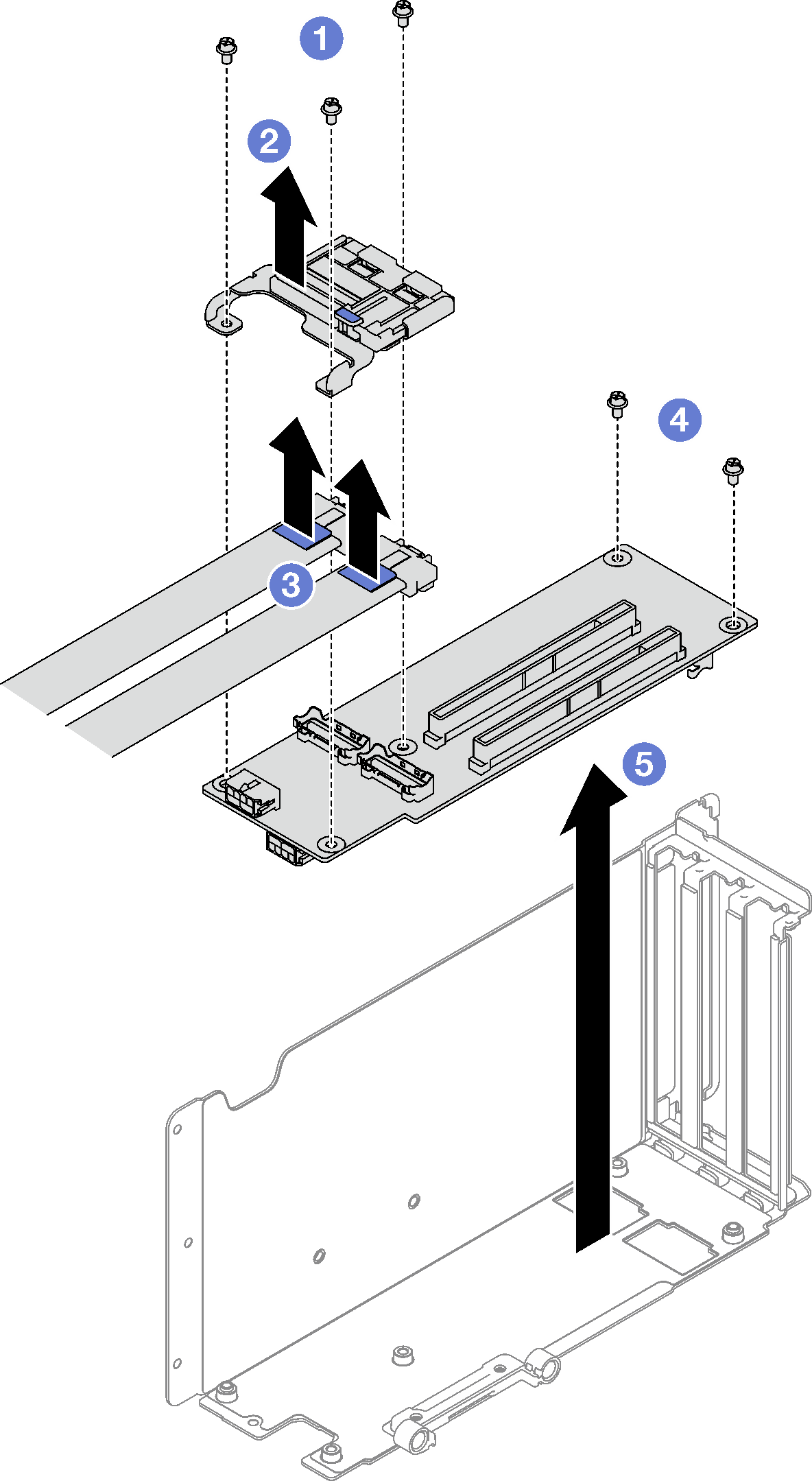 PCIe riser card removal