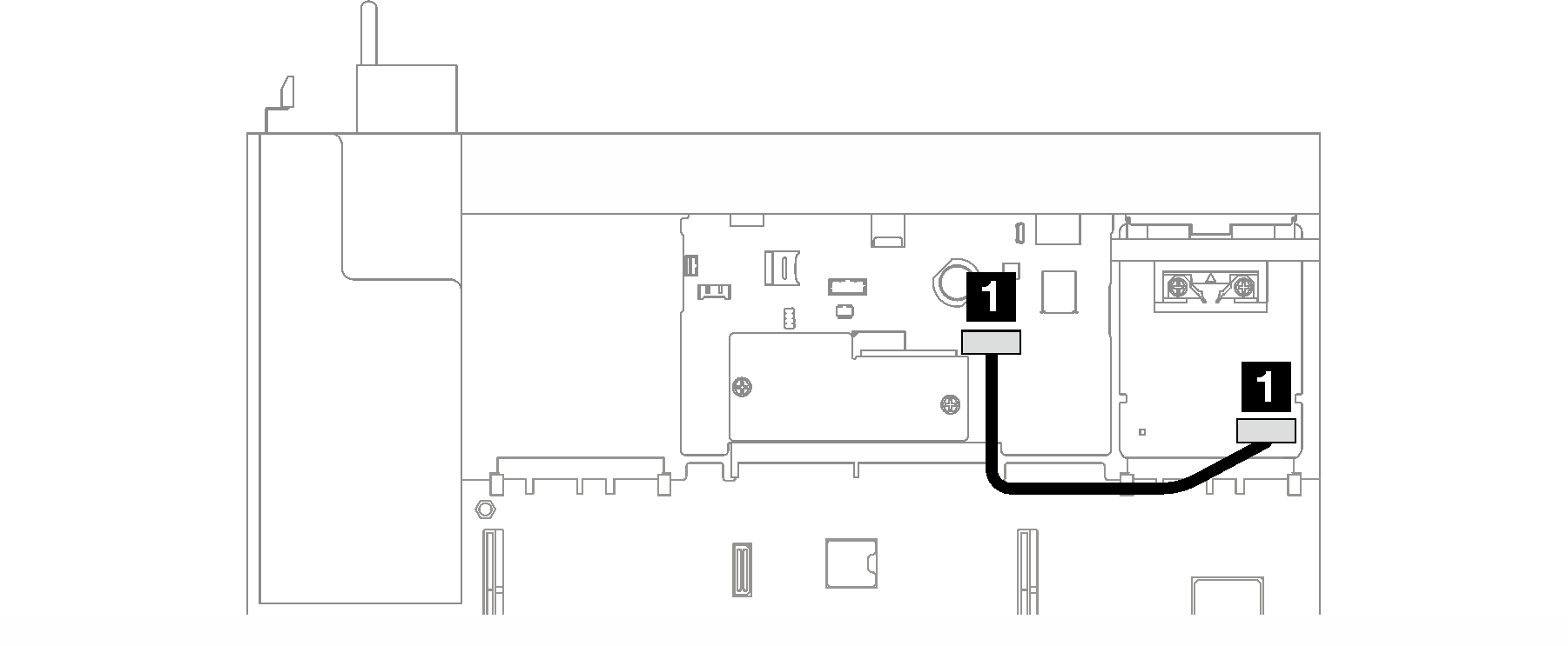 Cable routing for the adattatore NIC di gestione