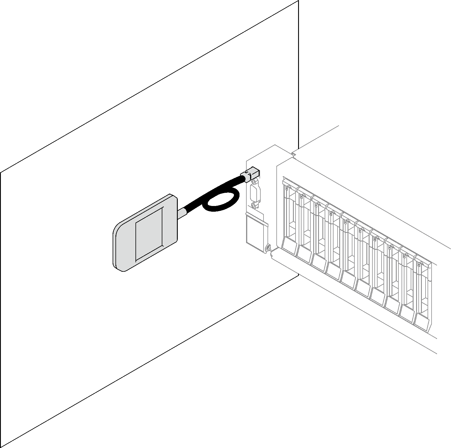 Attaching the external diagnostics handset to a metal surface