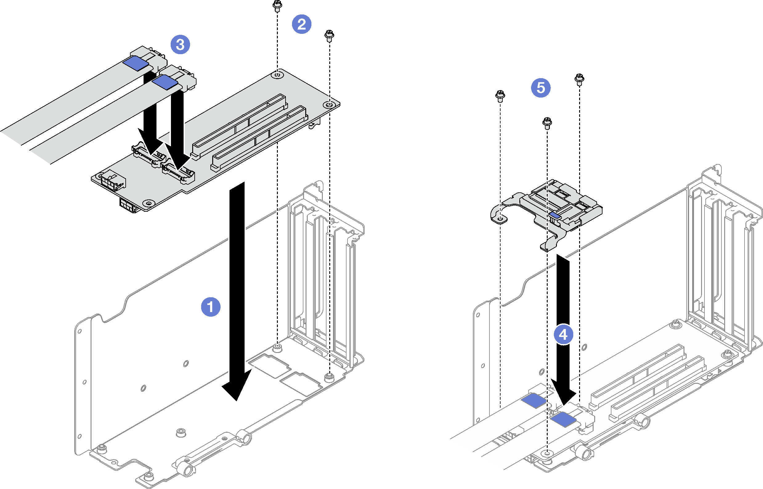 PCIe riser card installation