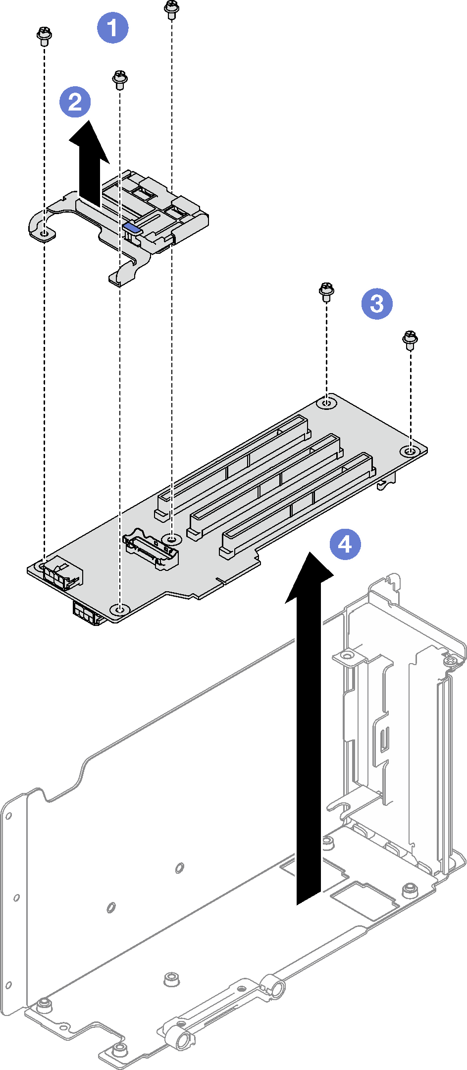 PCIe riser card removal