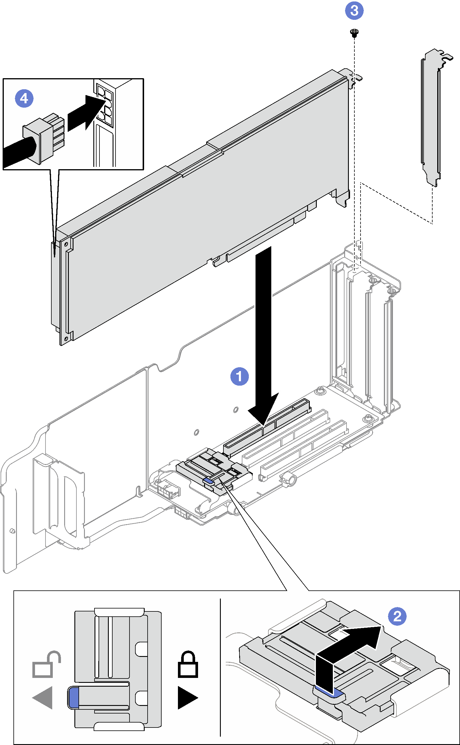 Single-wide GPU adapter installation