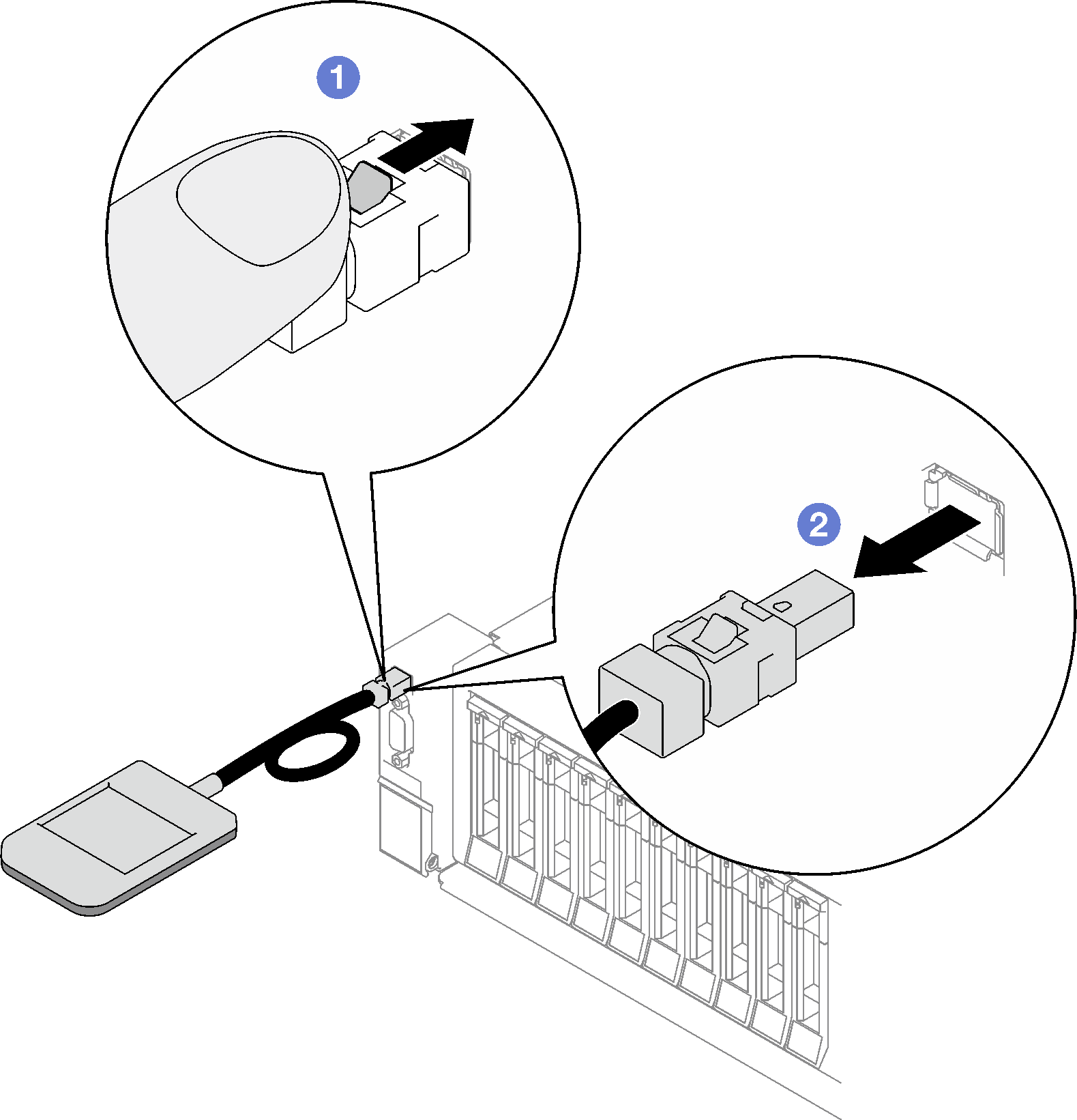 Unplugging the external diagnostics handset