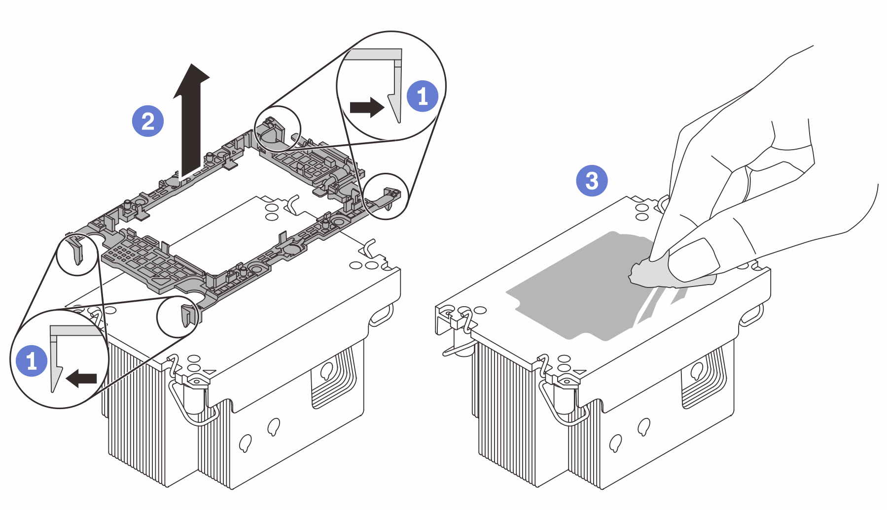 Separating a processor carrier from the heat sink