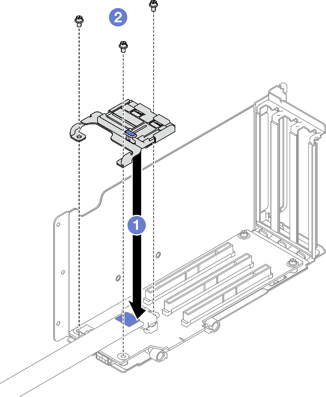 PCIe retainer installation