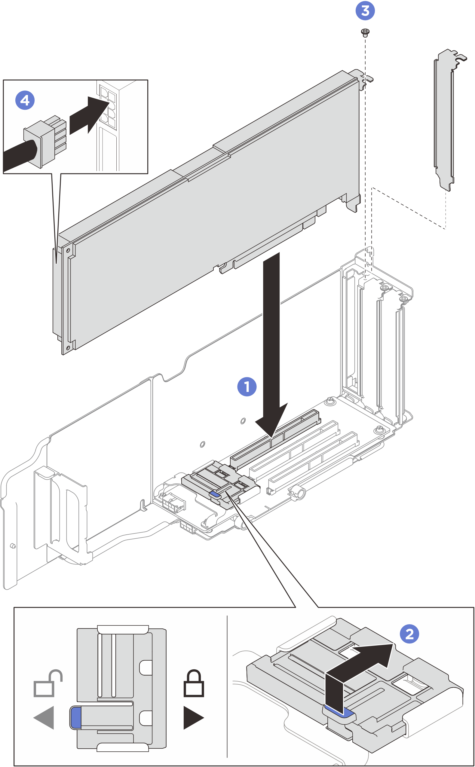 Single-wide GPU adapter installation