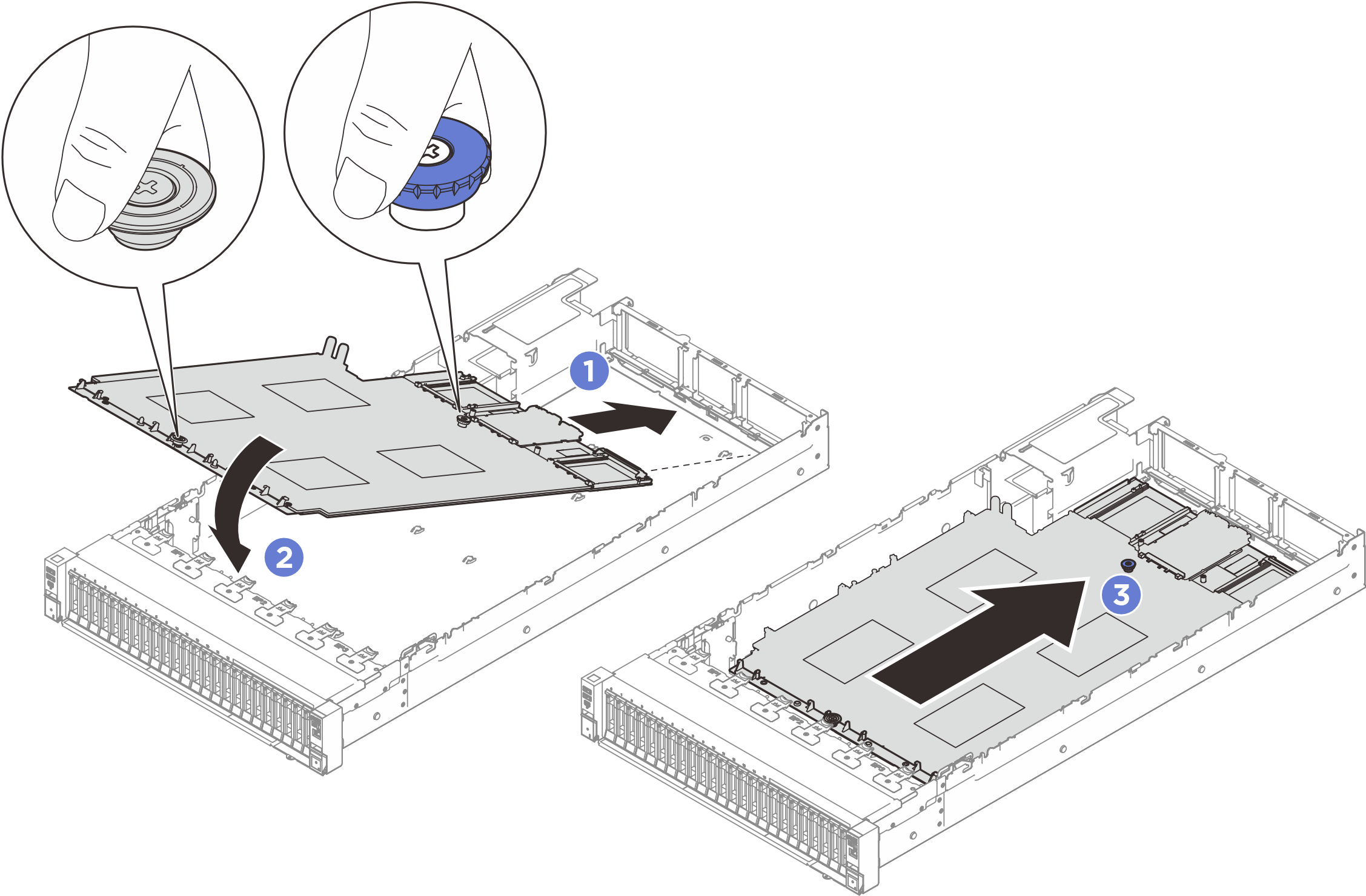 System board assembly installation