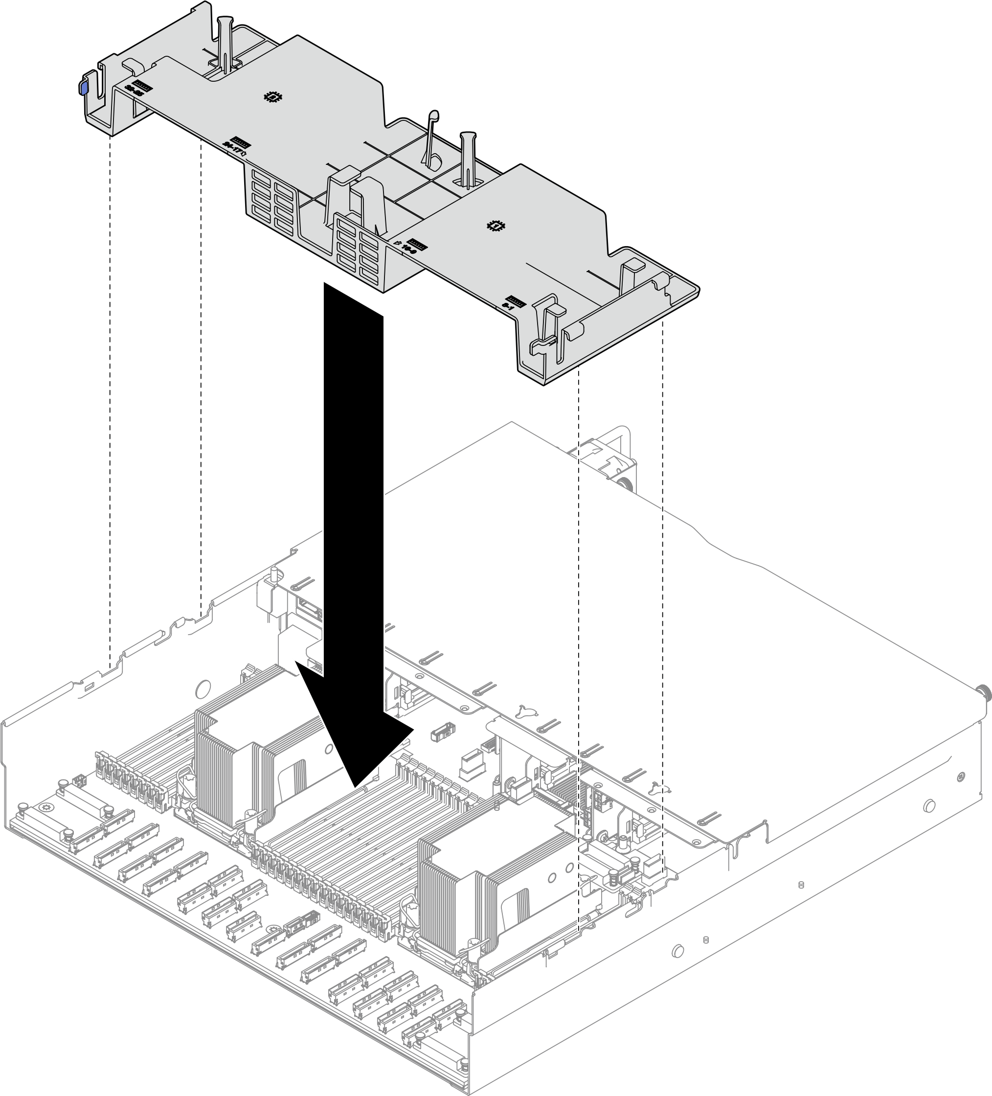 Rear air baffle installation