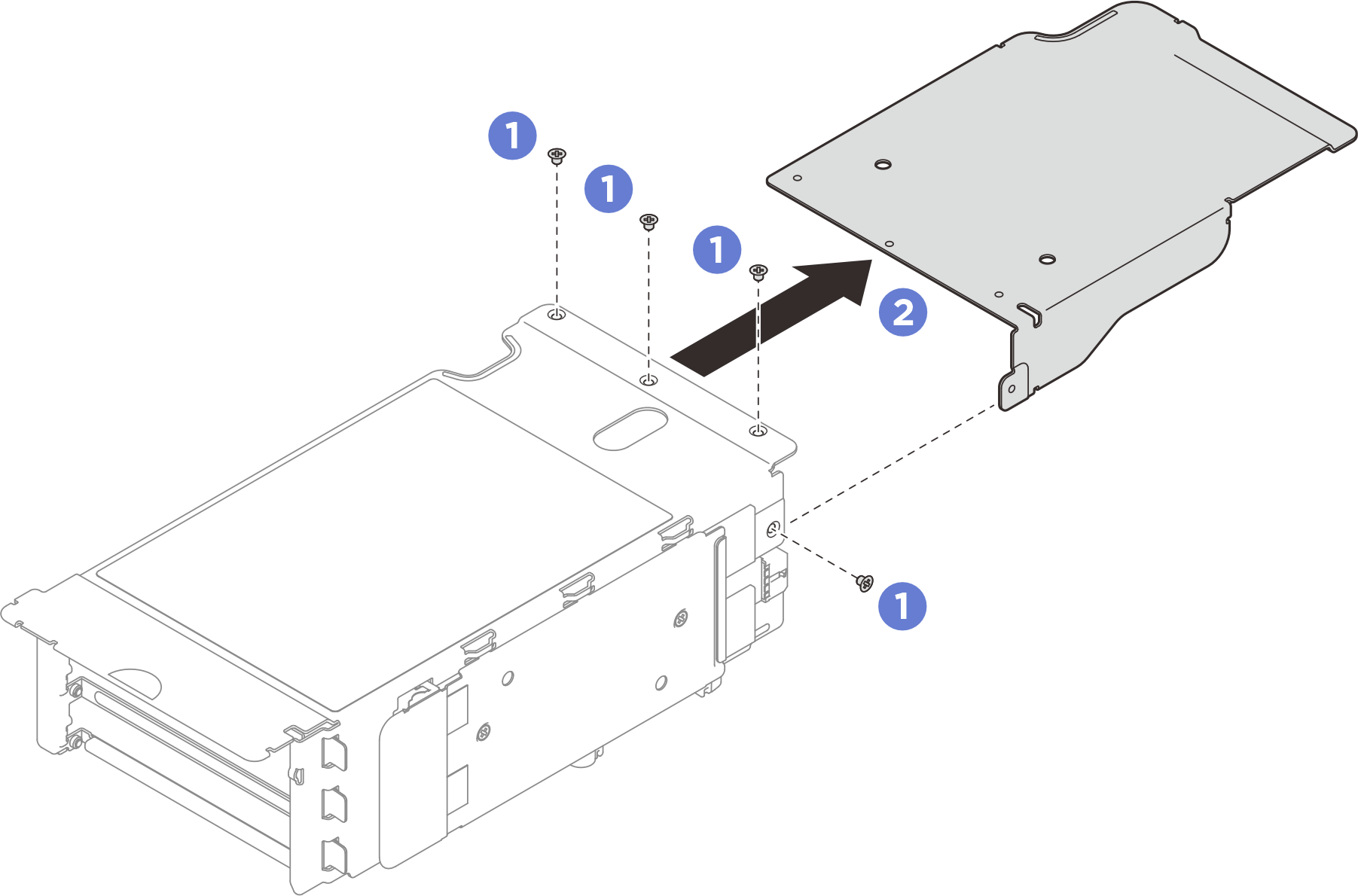 PCIe riser extender removal