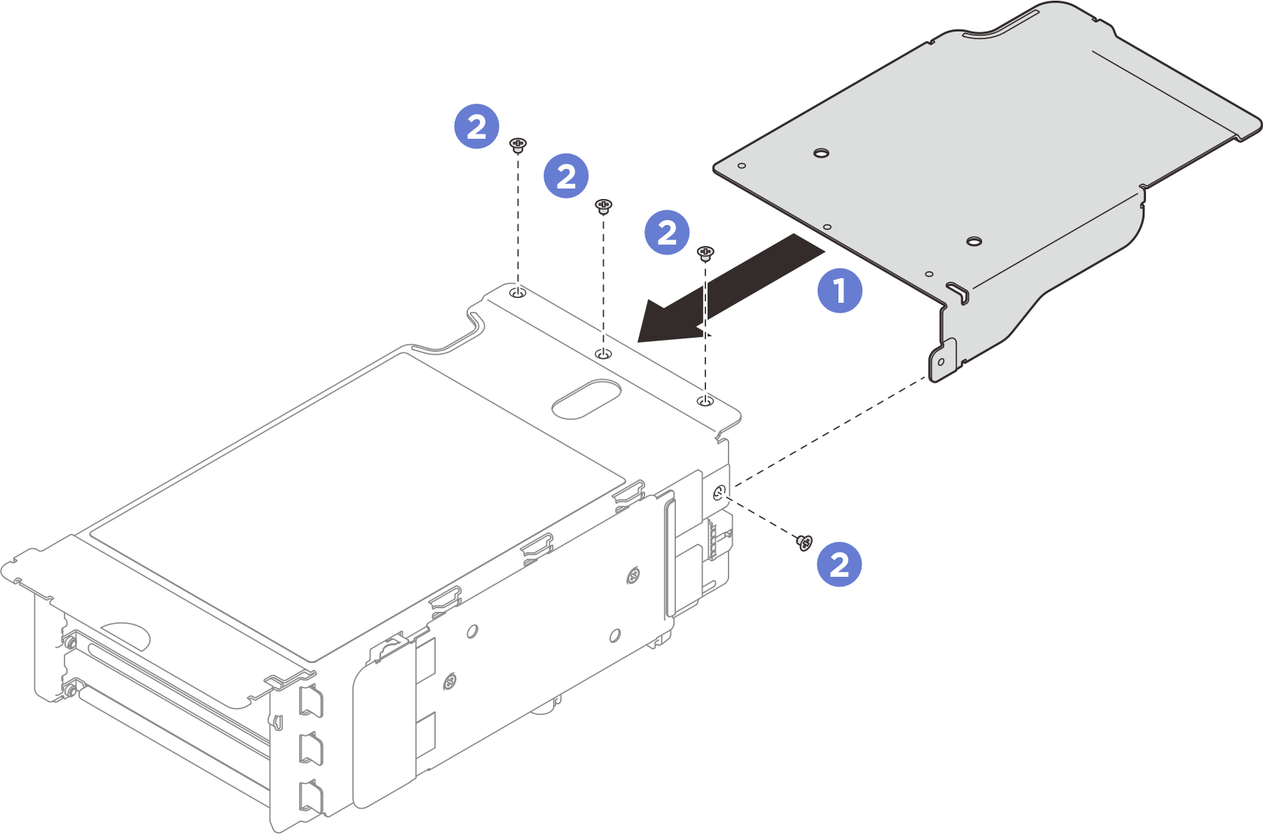 PCIe riser extender installation