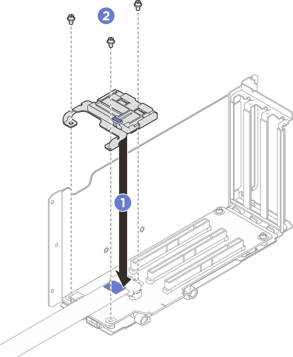 PCIe retainer installation