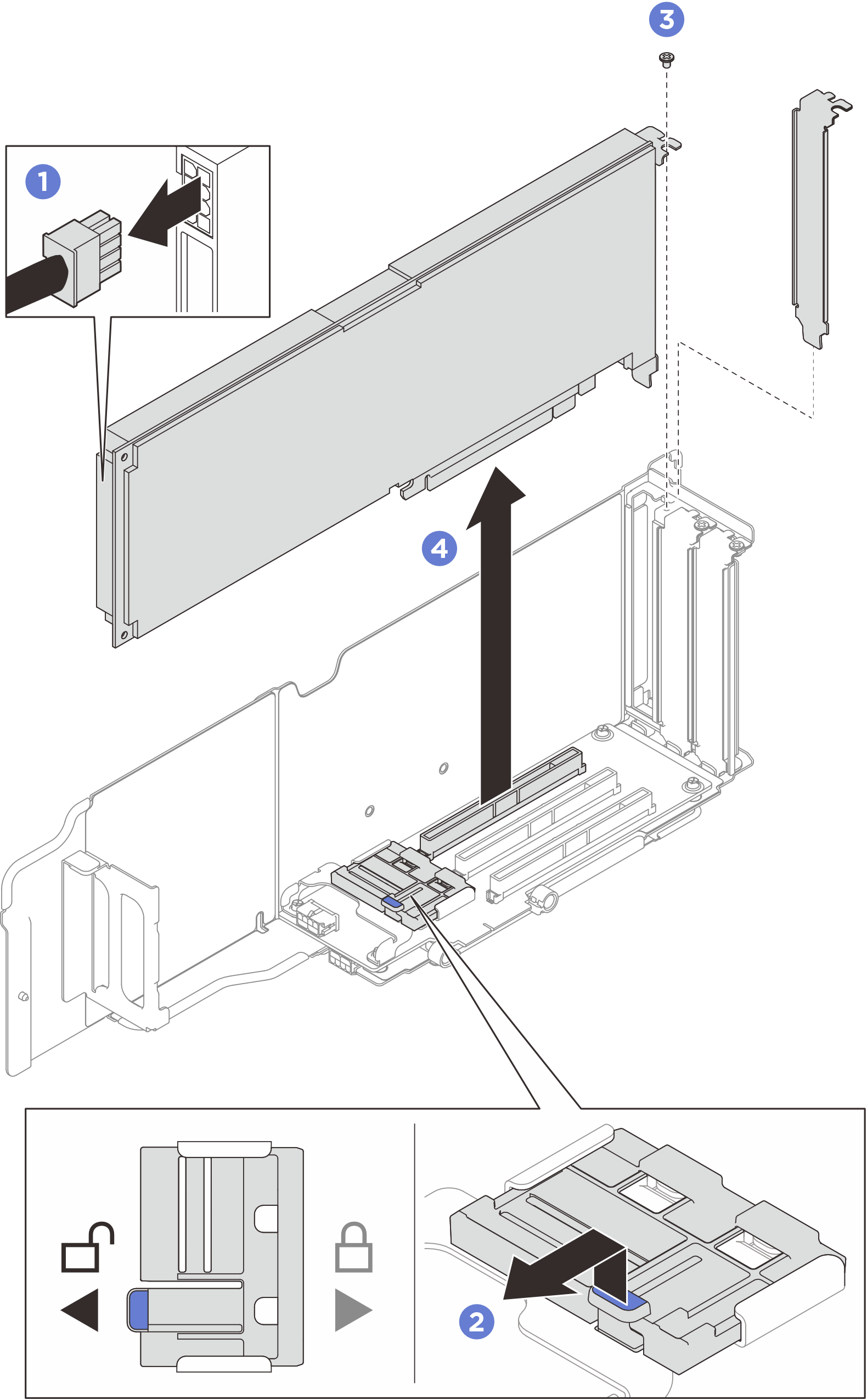 Single-wide GPU adapter removal