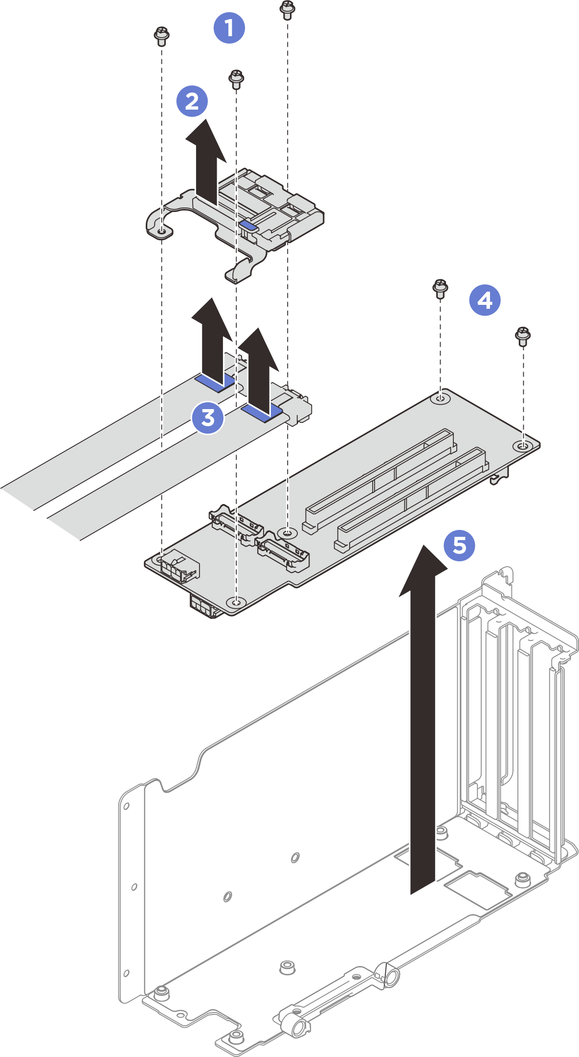 PCIe riser card removal