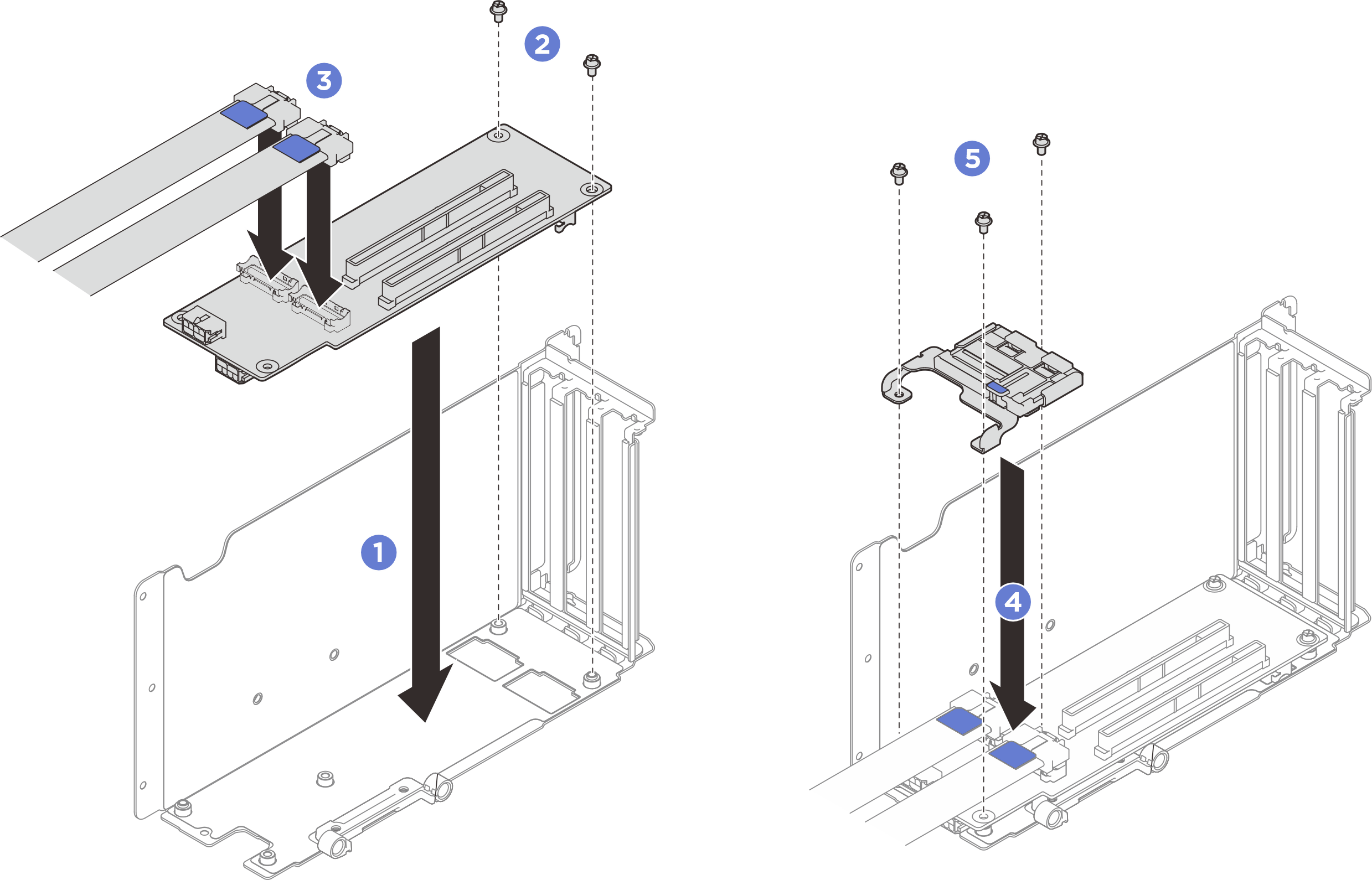 PCIe riser card installation