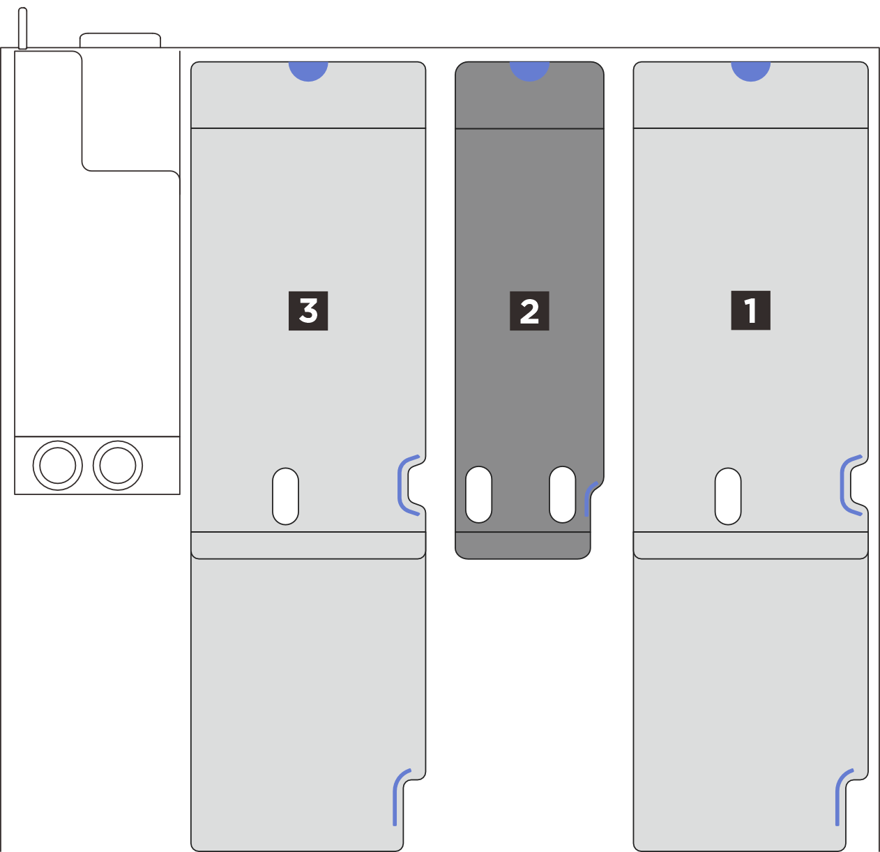Server models with three PCIe riser and riser extenders