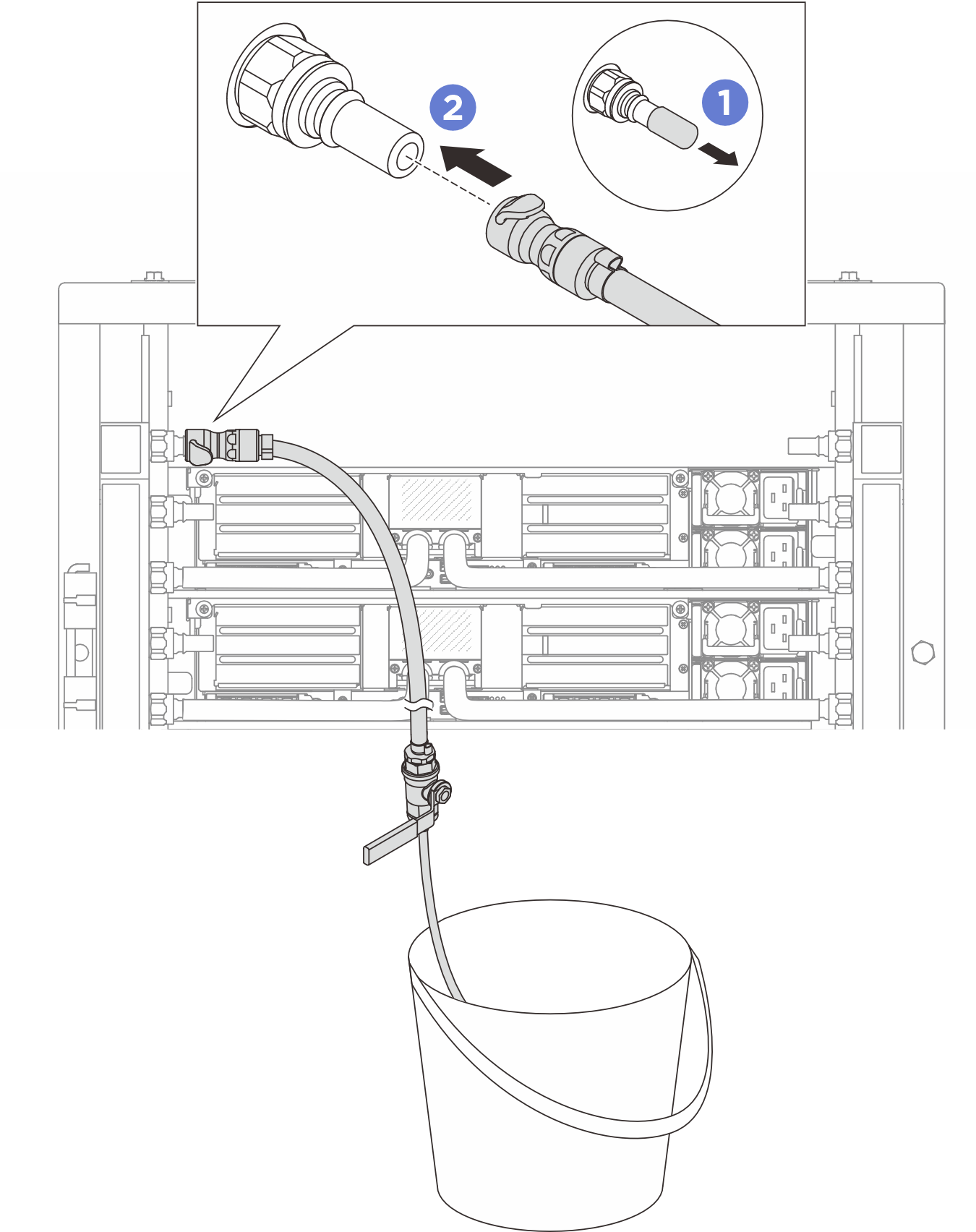 Installing the bleeder kit on the supply/inlet side